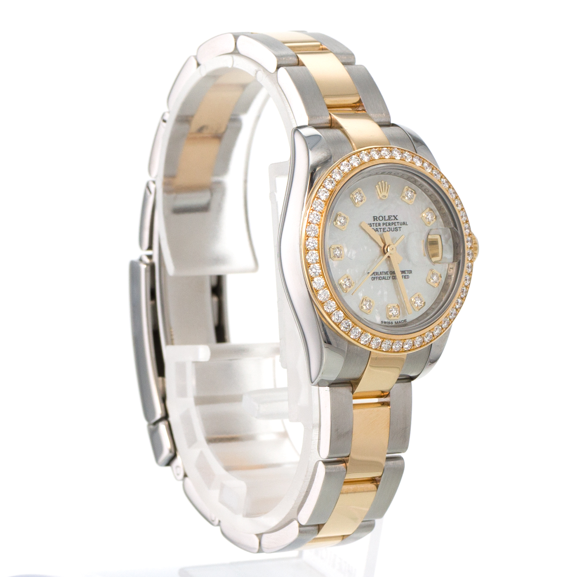 Rolex Datejust 26 179383 Mother of Pearl Diamond Yellow Gold Ladies Watch thumbnail 8