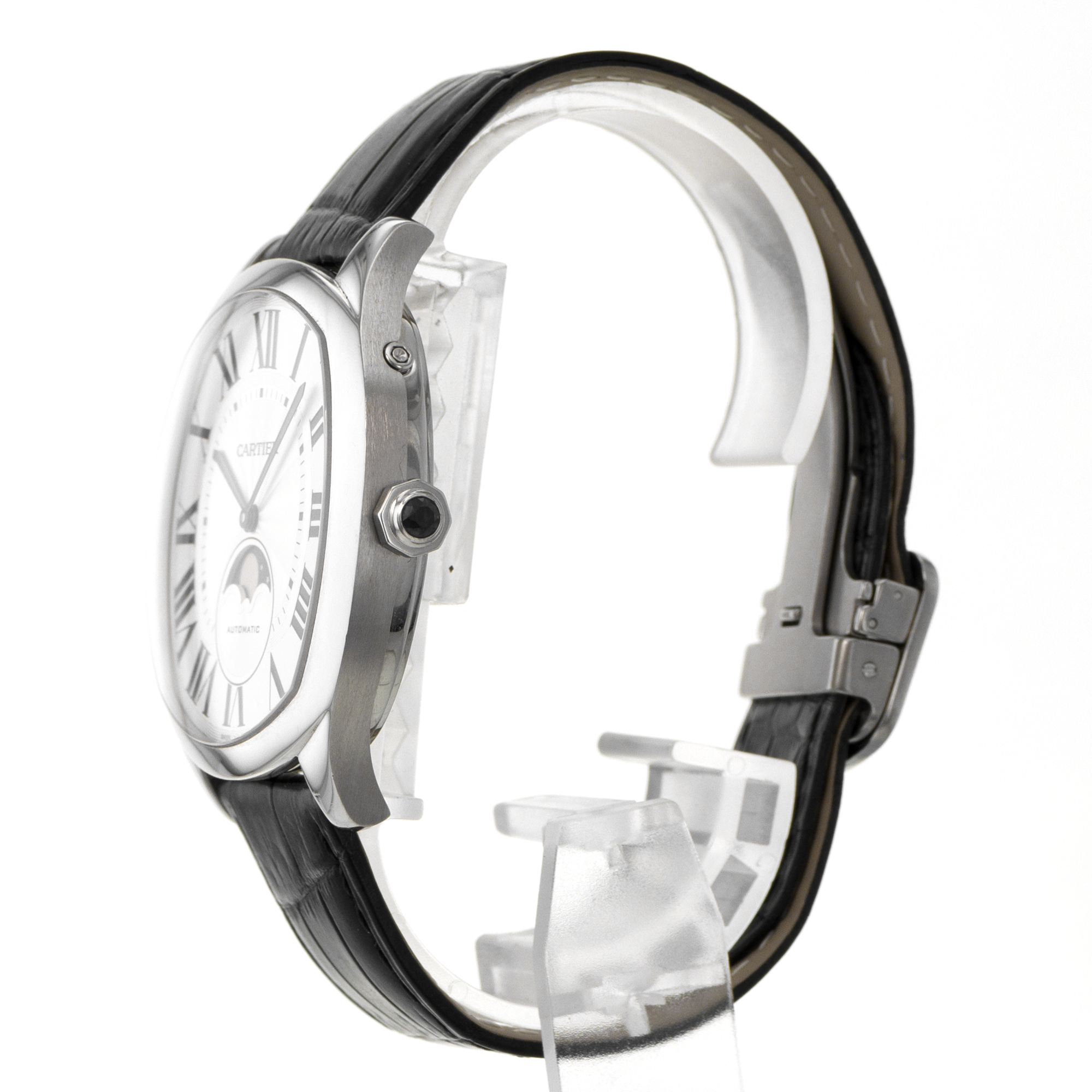 Cartier Drive de Cartier WSNM0008 3978 Moon Phase Silver Roman Steel Mens Watch thumbnail 6