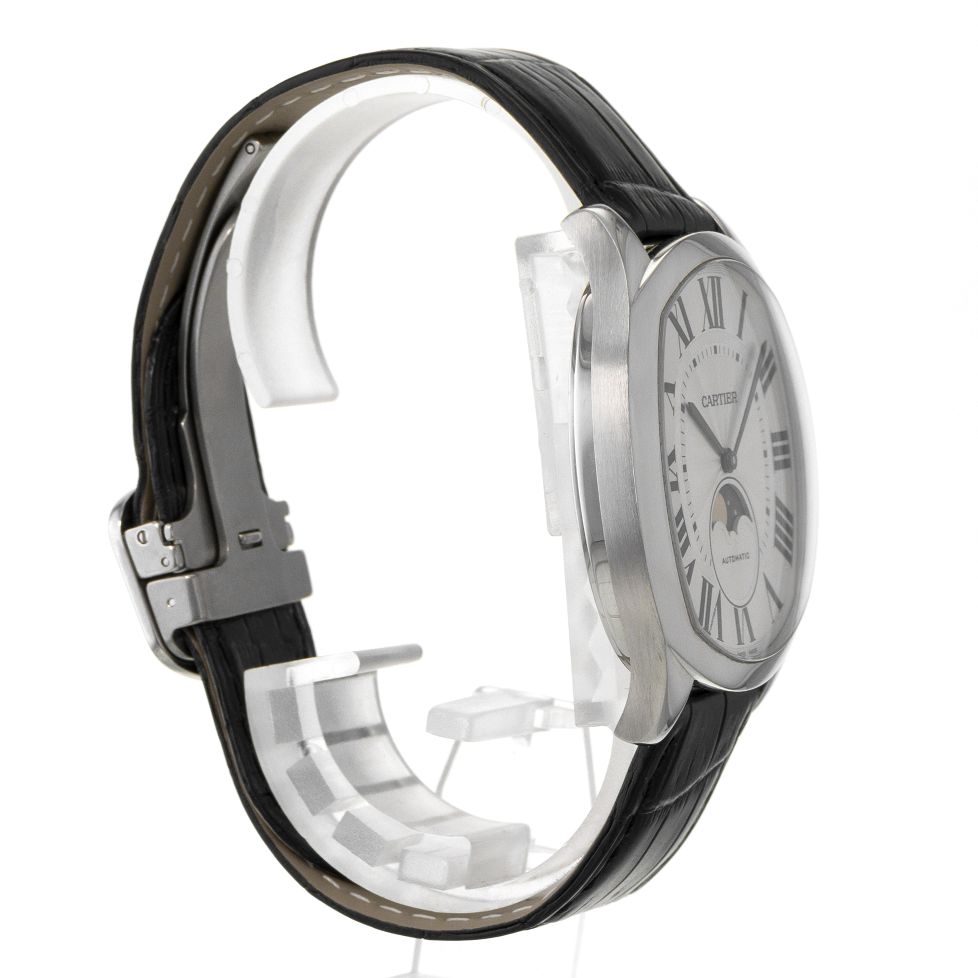 Cartier Drive de Cartier WSNM0008 3978 Moon Phase Silver Roman Steel Mens Watch thumbnail 7
