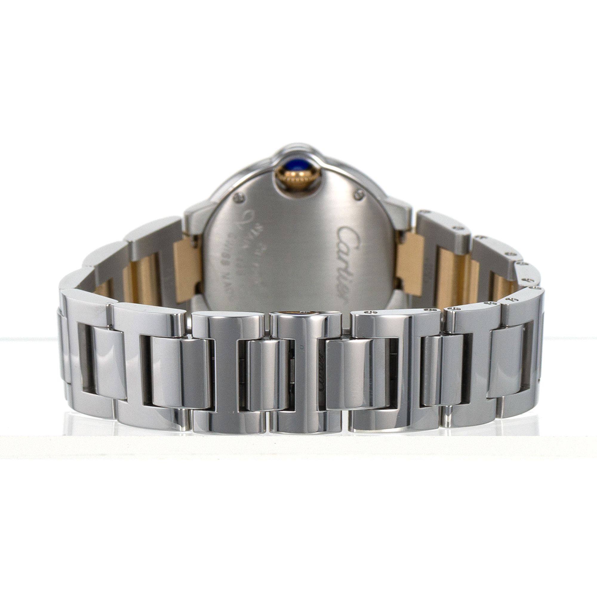 Cartier Ballon Bleu 28 W69007Z3 3009 Silver Roman Steel Gold Quartz Ladies Watch thumbnail 9