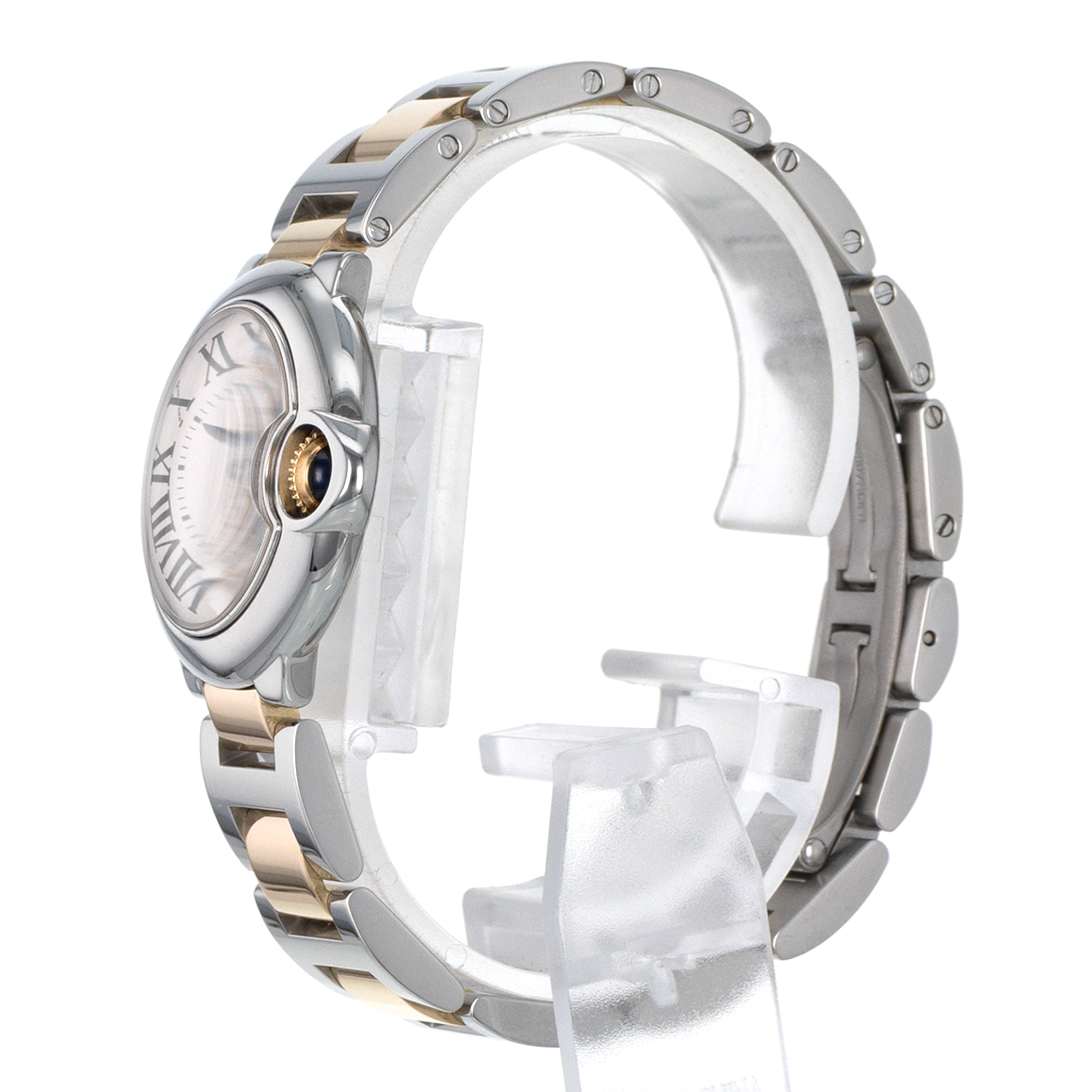 Cartier Ballon Bleu 28 W69007Z3 3009 Silver Roman Steel Gold Quartz Ladies Watch thumbnail 5