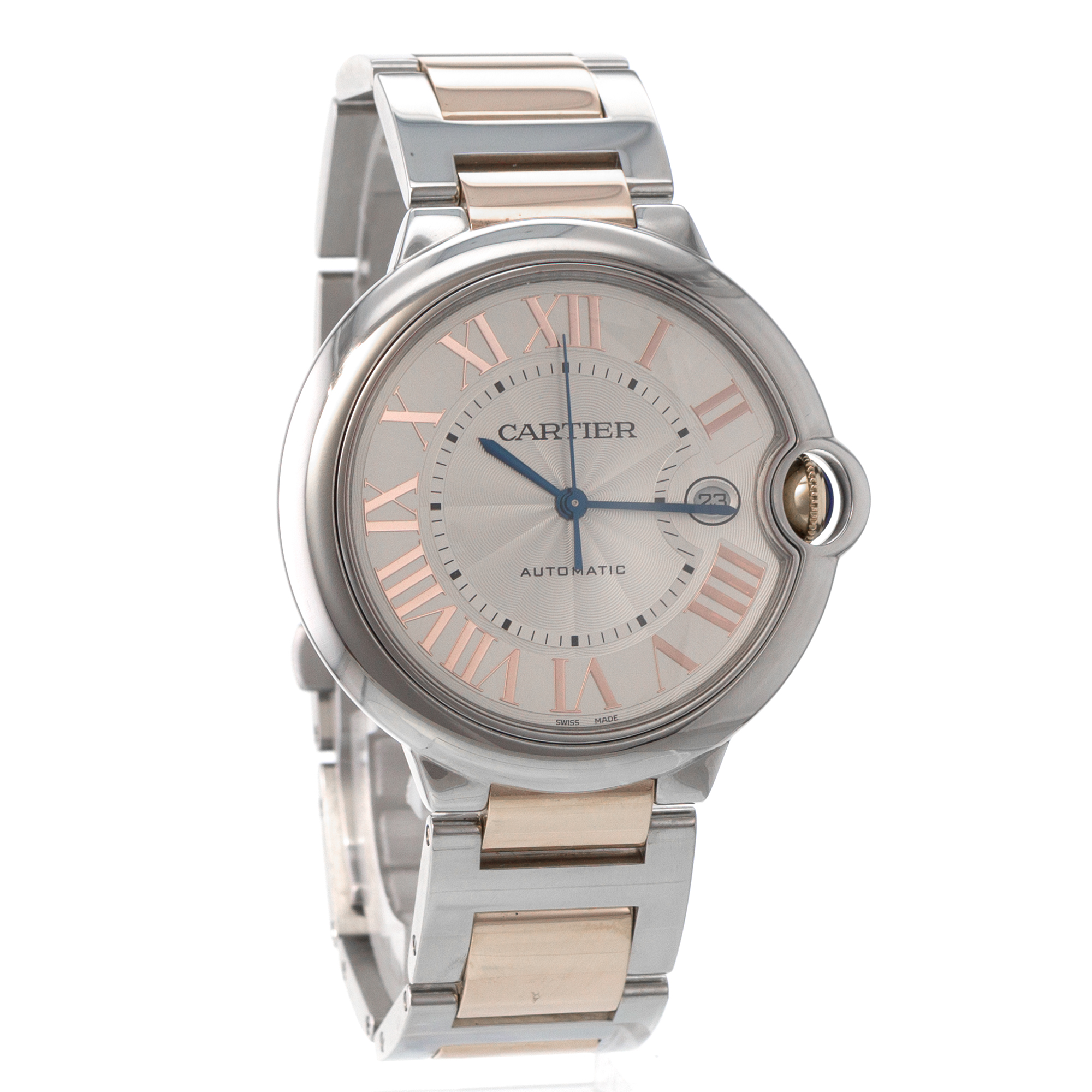 Cartier Ballon Bleu 42mm W6920095 3765 Roman 18k Rose Gold Steel Mens Watch thumbnail 8