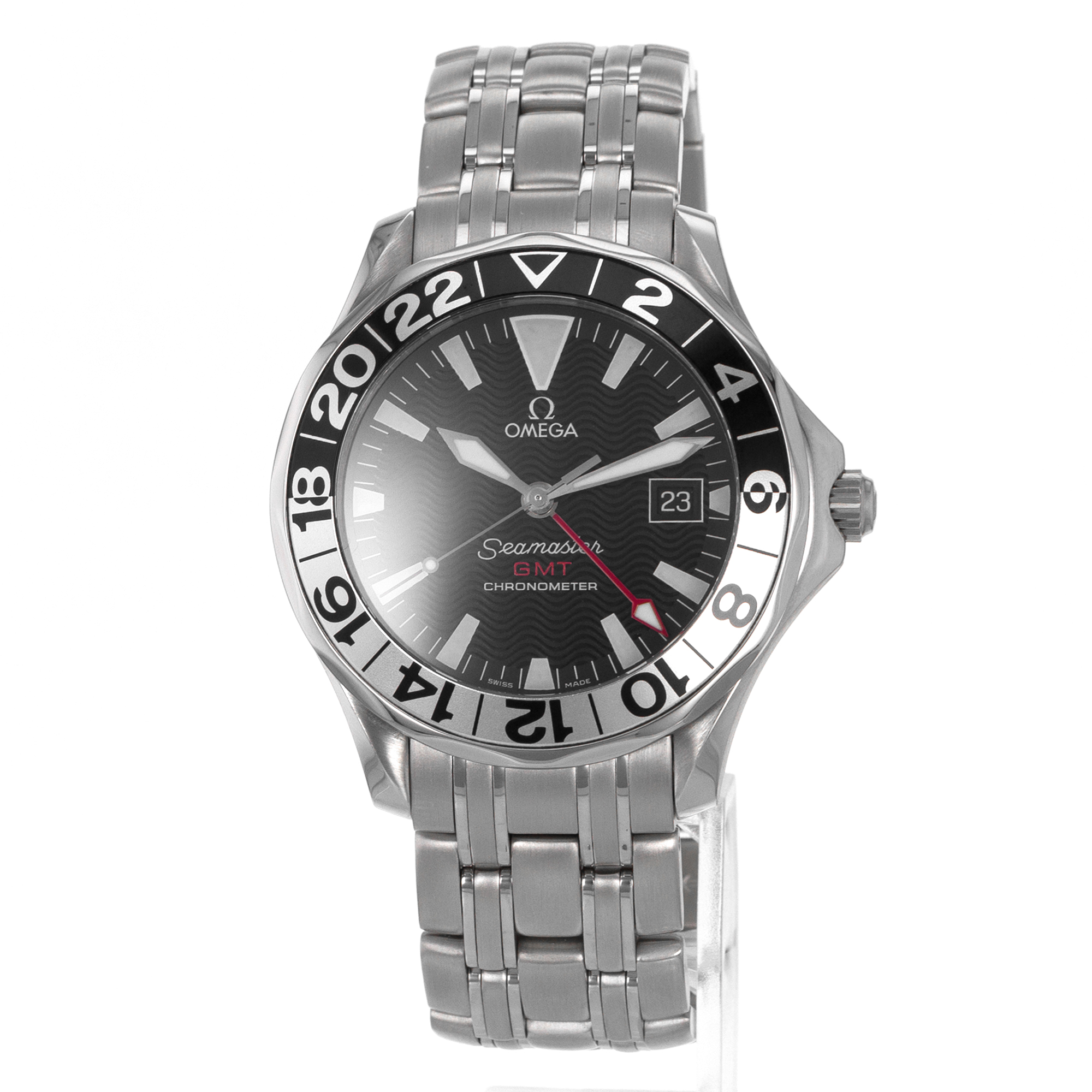 Omega Seamaster 25345000 41mm Full Size Black GMT Steel Automatic Mens Watch thumbnail 3