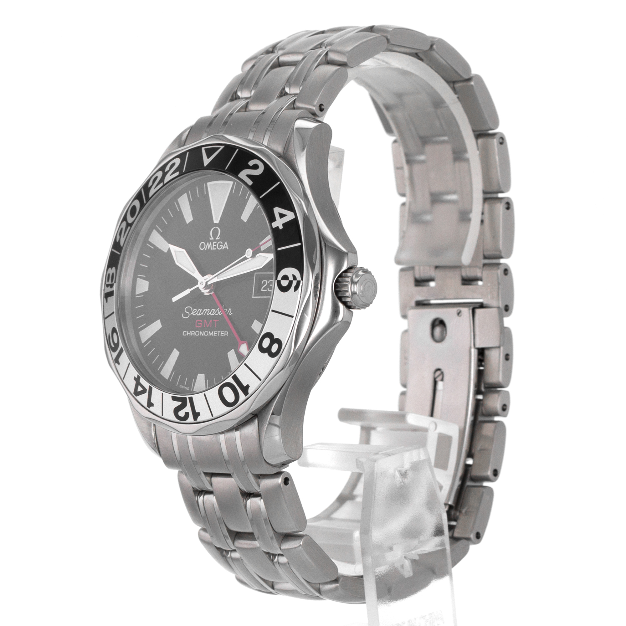 Omega Seamaster 25345000 41mm Full Size Black GMT Steel Automatic Mens Watch thumbnail 4