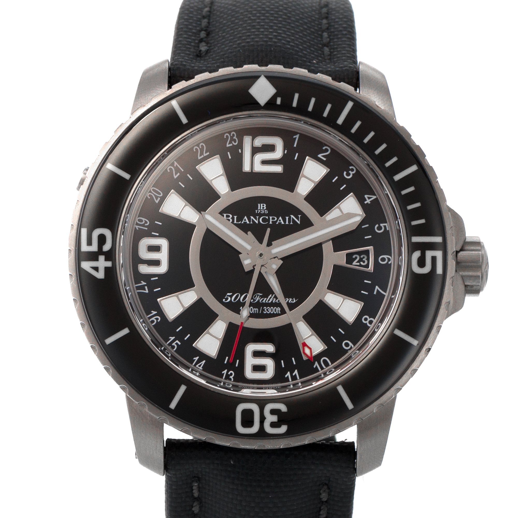 Blancpain 500 Fathoms 50021-12B30-52B 48mm GMT Black Dial Titanium Mens Watch thumbnail 1