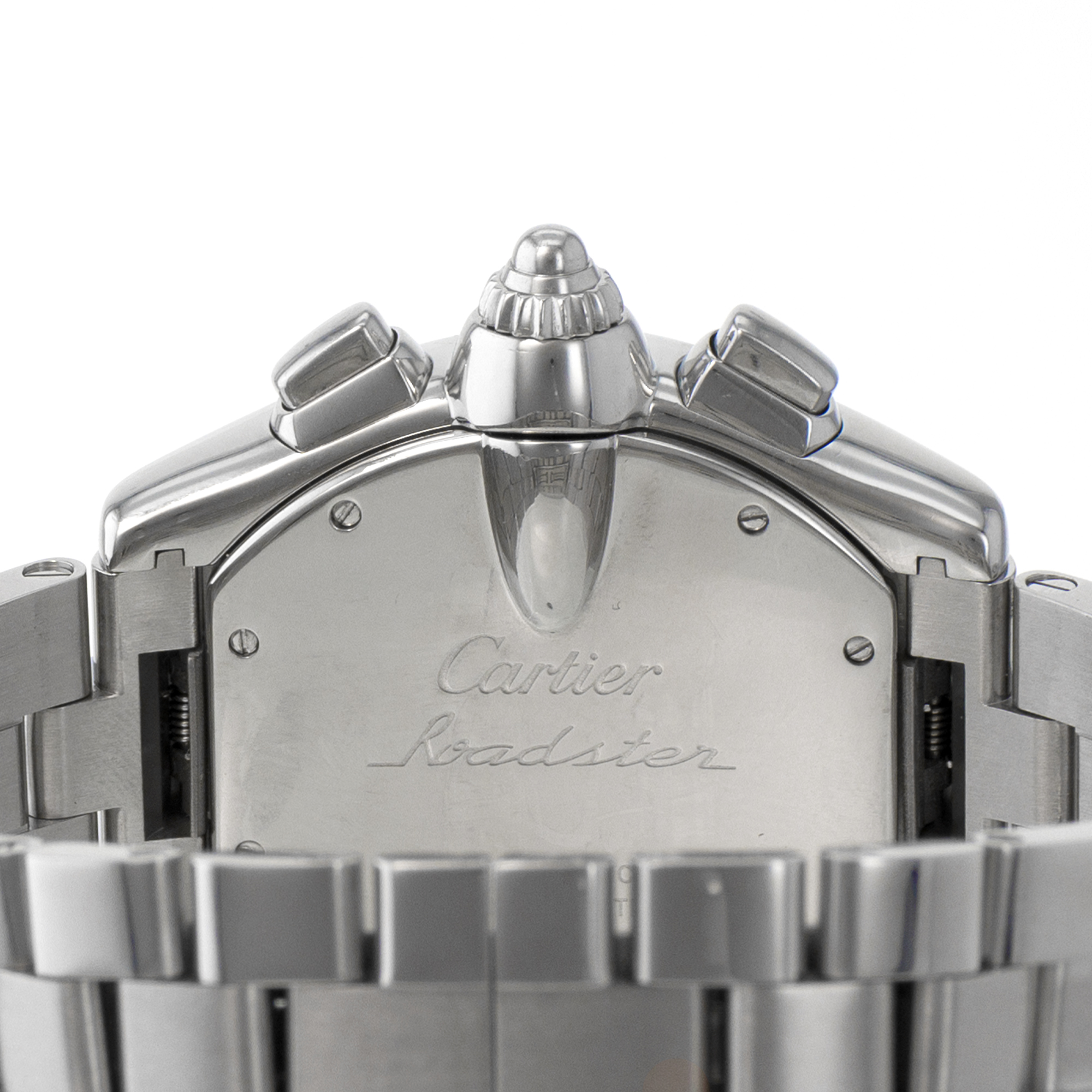 Cartier Roadster W62019X6 2618 Chronograph Silver Roman Mens Watch thumbnail 11