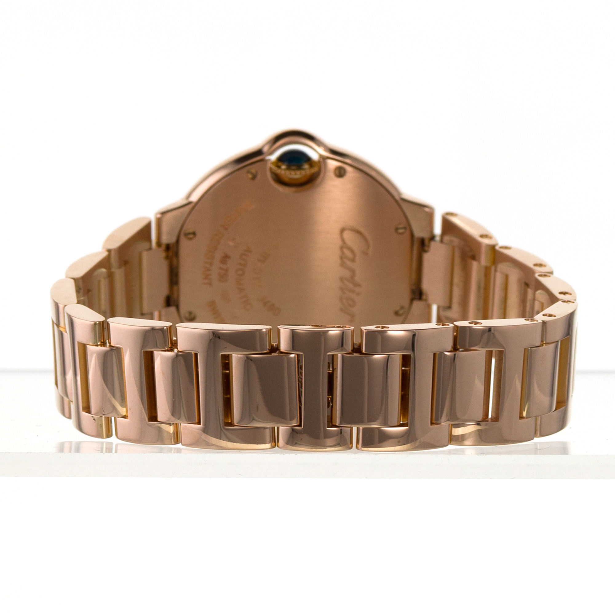 Cartier Ballon Bleu 33mm W6920068 3490 Silver Roman 18k Rose Gold Ladies Watch thumbnail 9