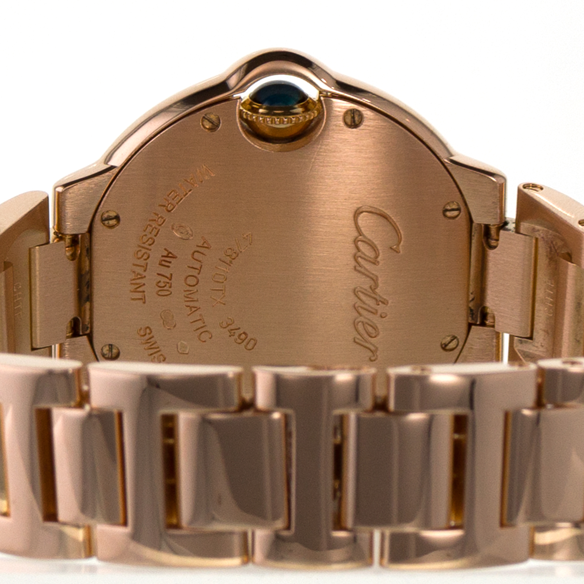 Cartier Ballon Bleu 33mm W6920068 3490 Silver Roman 18k Rose Gold Ladies Watch thumbnail 10