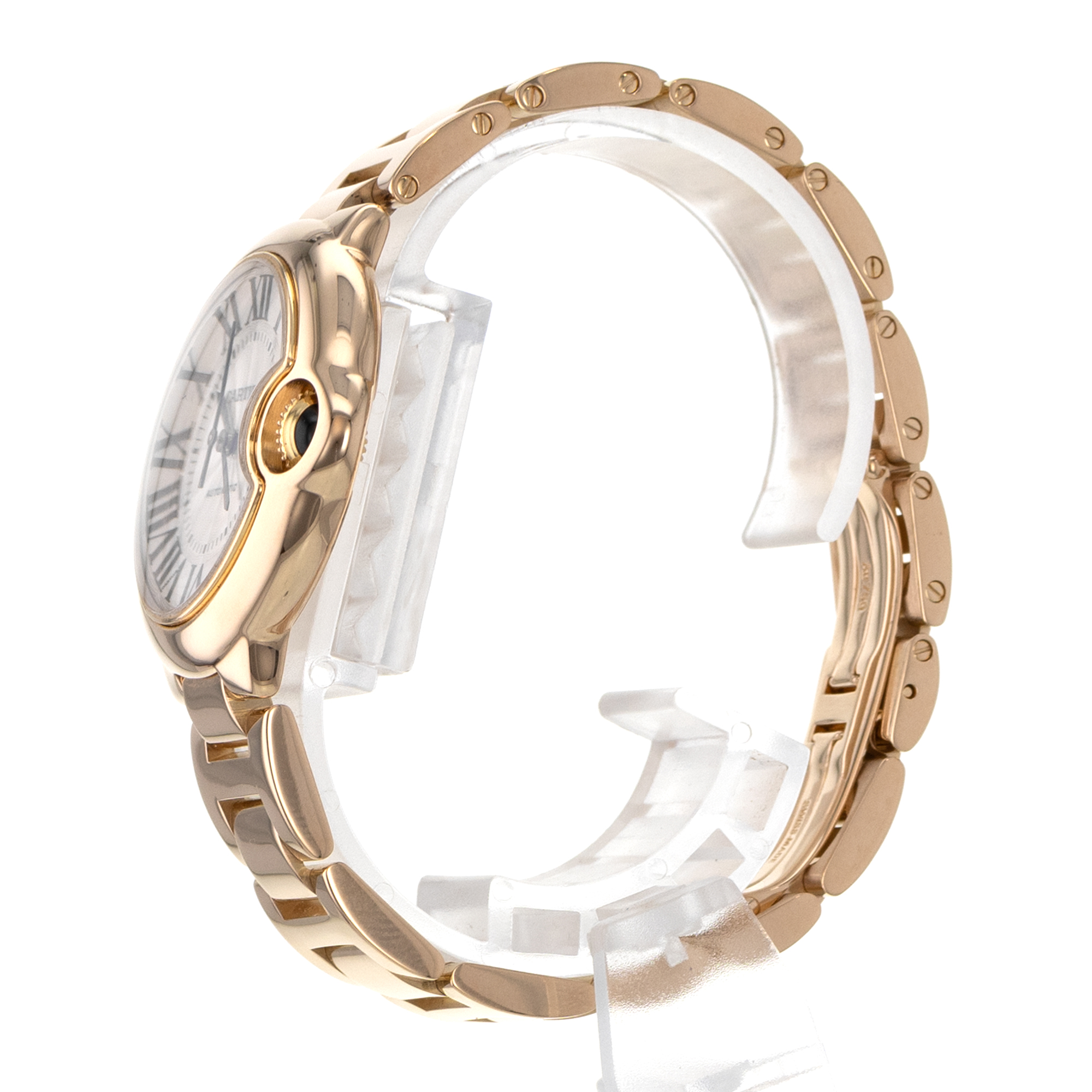 Cartier Ballon Bleu 33mm W6920068 3490 Silver Roman 18k Rose Gold Ladies Watch thumbnail 5