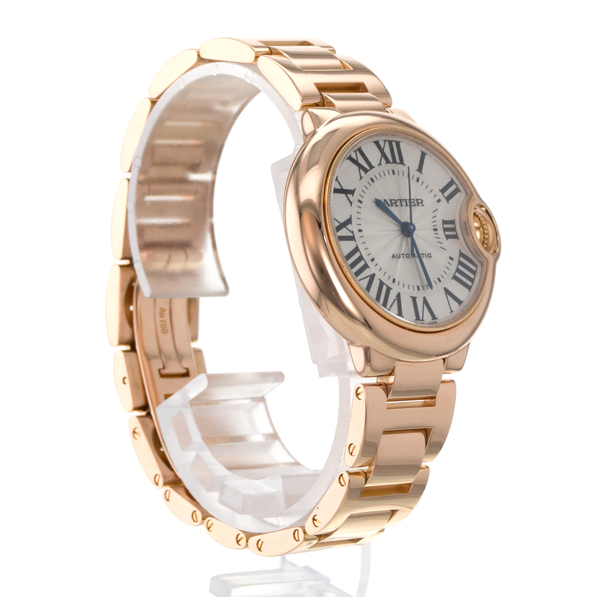 Cartier Ballon Bleu 33mm W6920068 3490 Silver Roman 18k Rose Gold Ladies Watch thumbnail 7