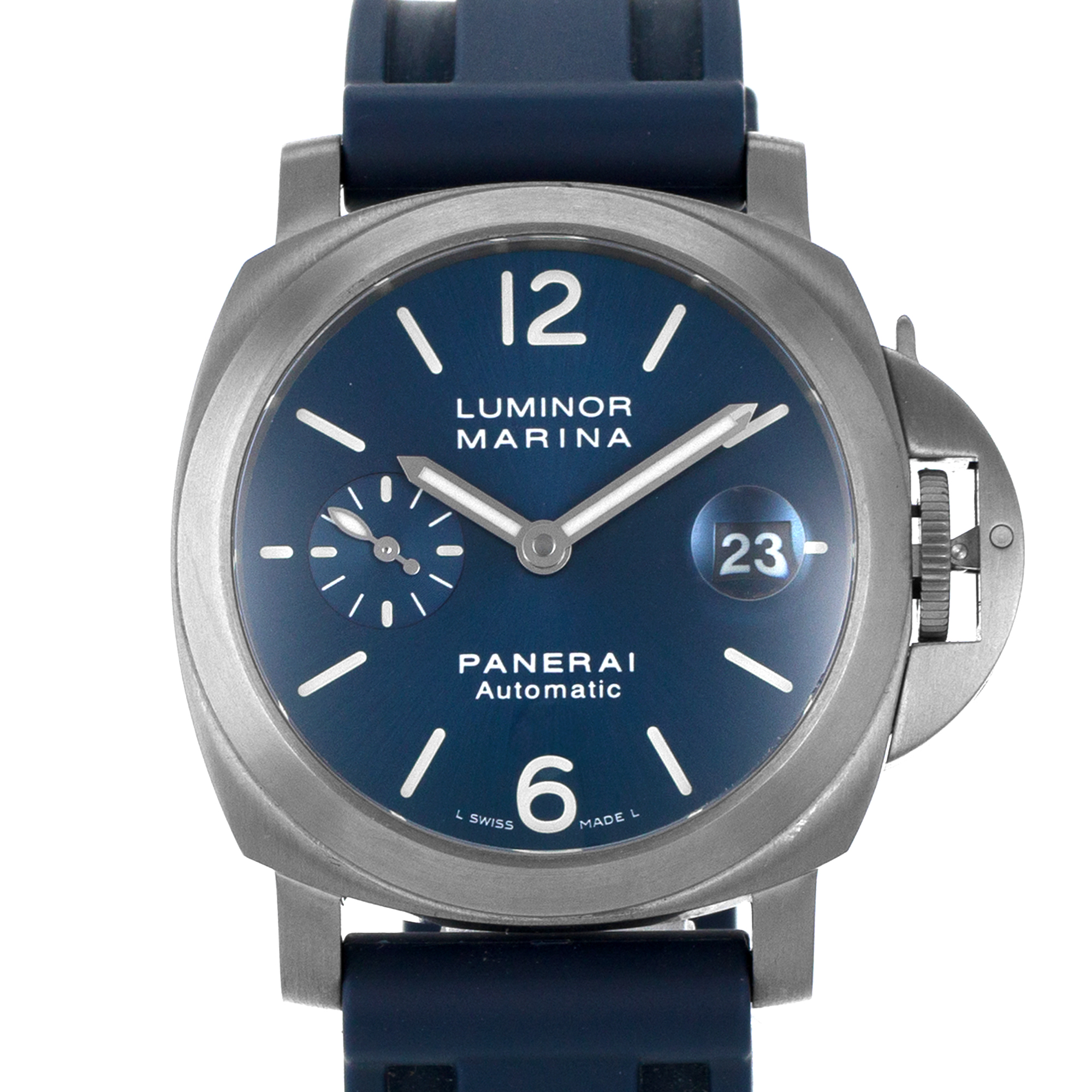 Panerai Luminor Marina PAM00282 40mm Blue Titanium Limited Automatic Mens Watch thumbnail 1