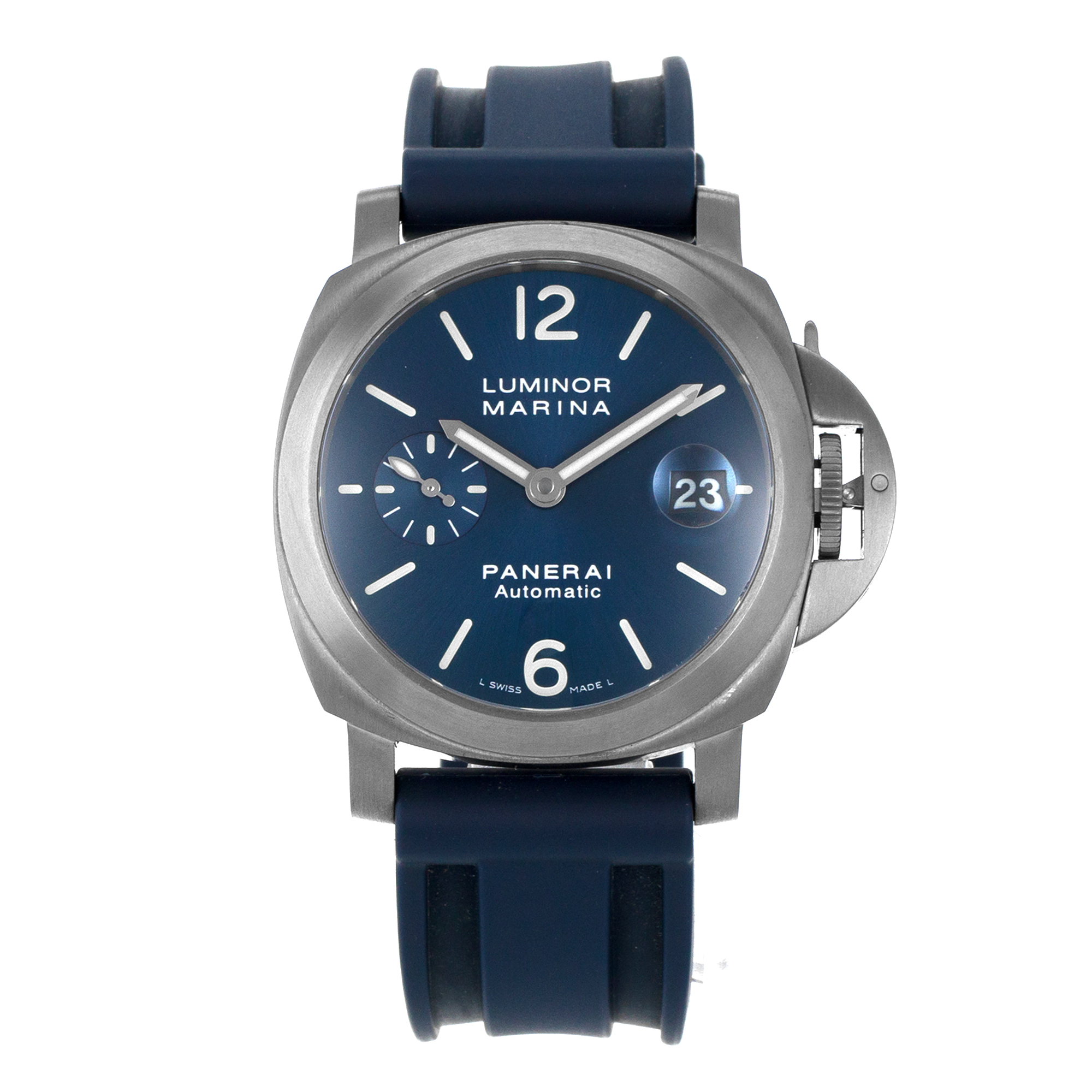 Panerai Luminor Marina PAM00282 40mm Blue Titanium Limited Automatic Mens Watch thumbnail 2