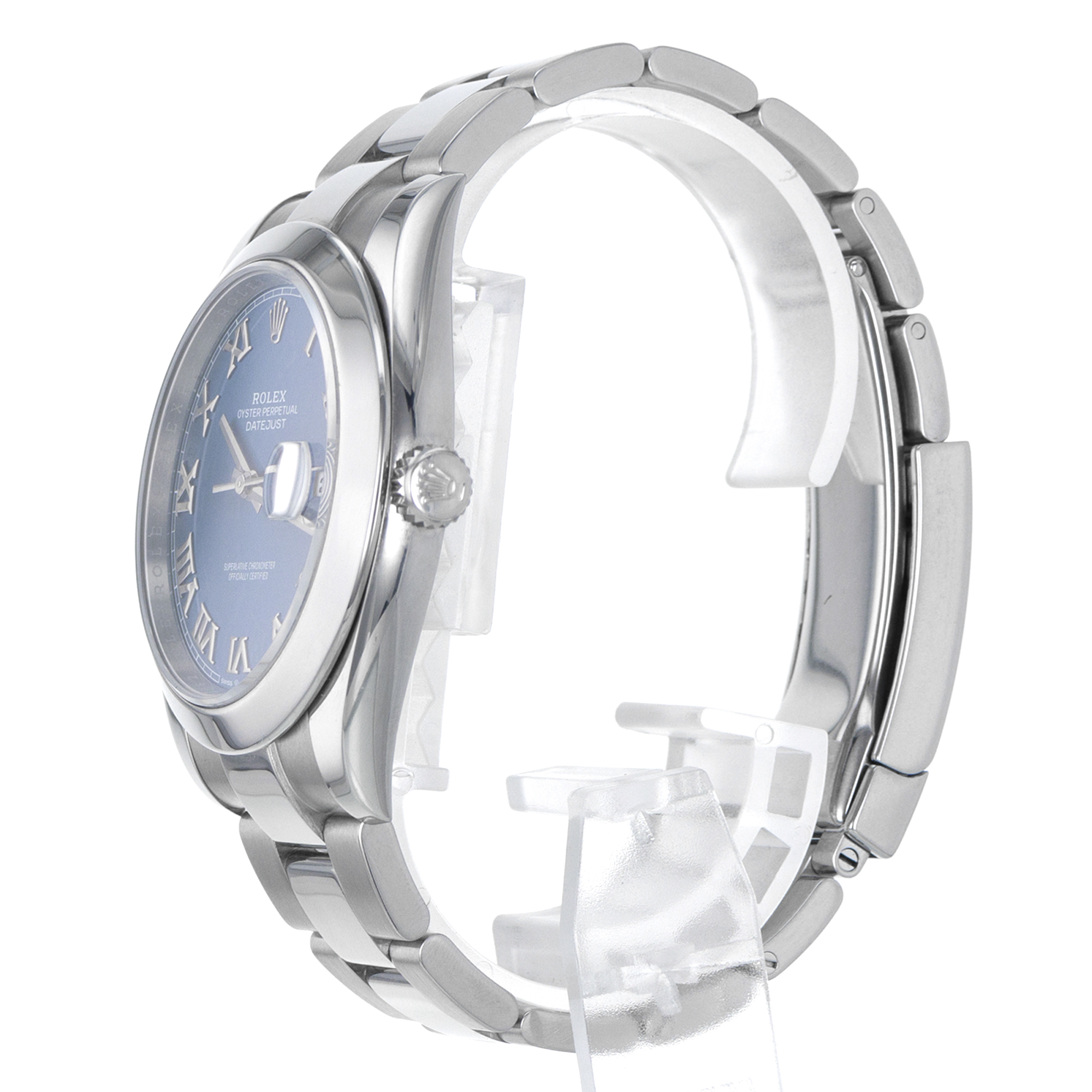 Rolex Datejust 41 126300 Blue Roman Smooth Steel Oyster Automatic Mens Watch thumbnail 6