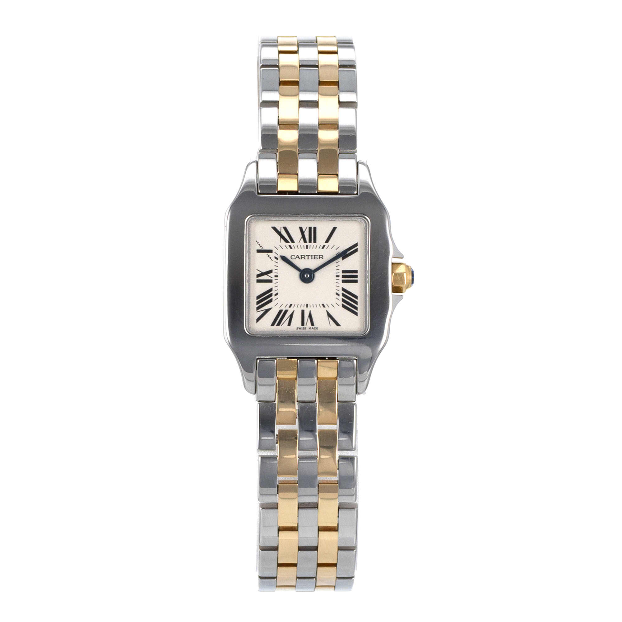 Cartier Demoiselle W25066Z6 2698 Silver Roman Steel Yellow Gold Ladies Watch thumbnail 2