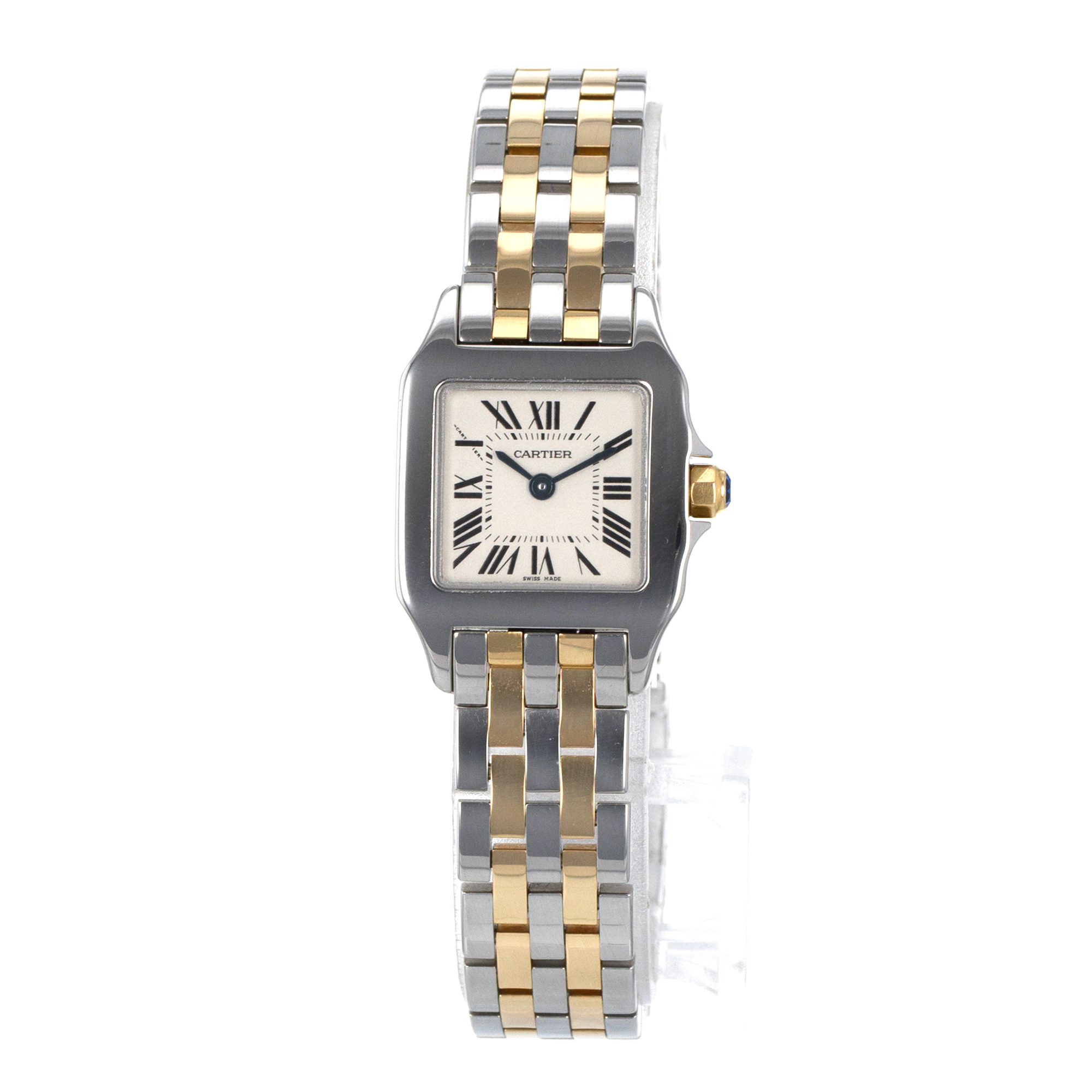 Cartier Demoiselle W25066Z6 2698 Silver Roman Steel Yellow Gold Ladies Watch thumbnail 3