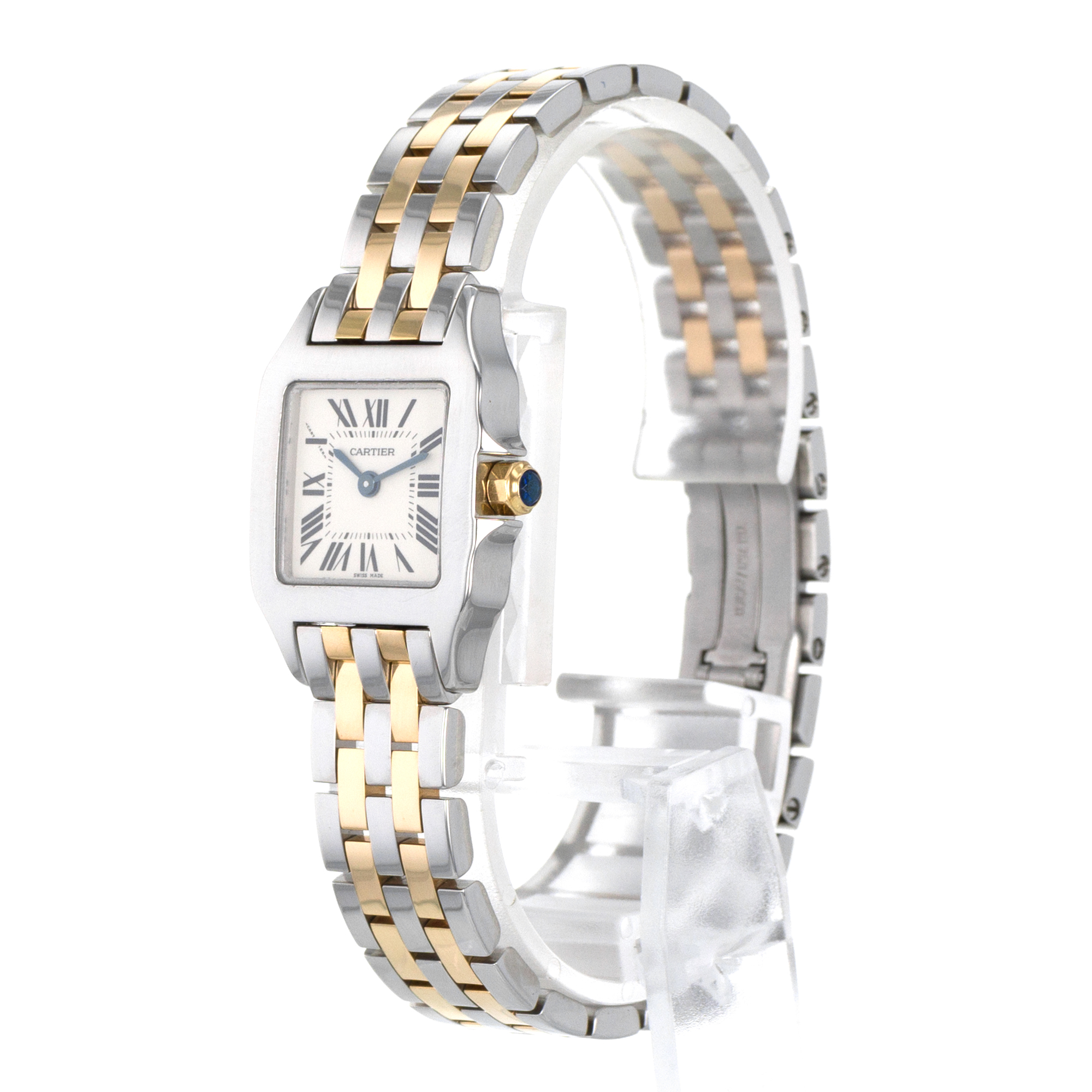 Cartier Demoiselle W25066Z6 2698 Silver Roman Steel Yellow Gold Ladies Watch thumbnail 4