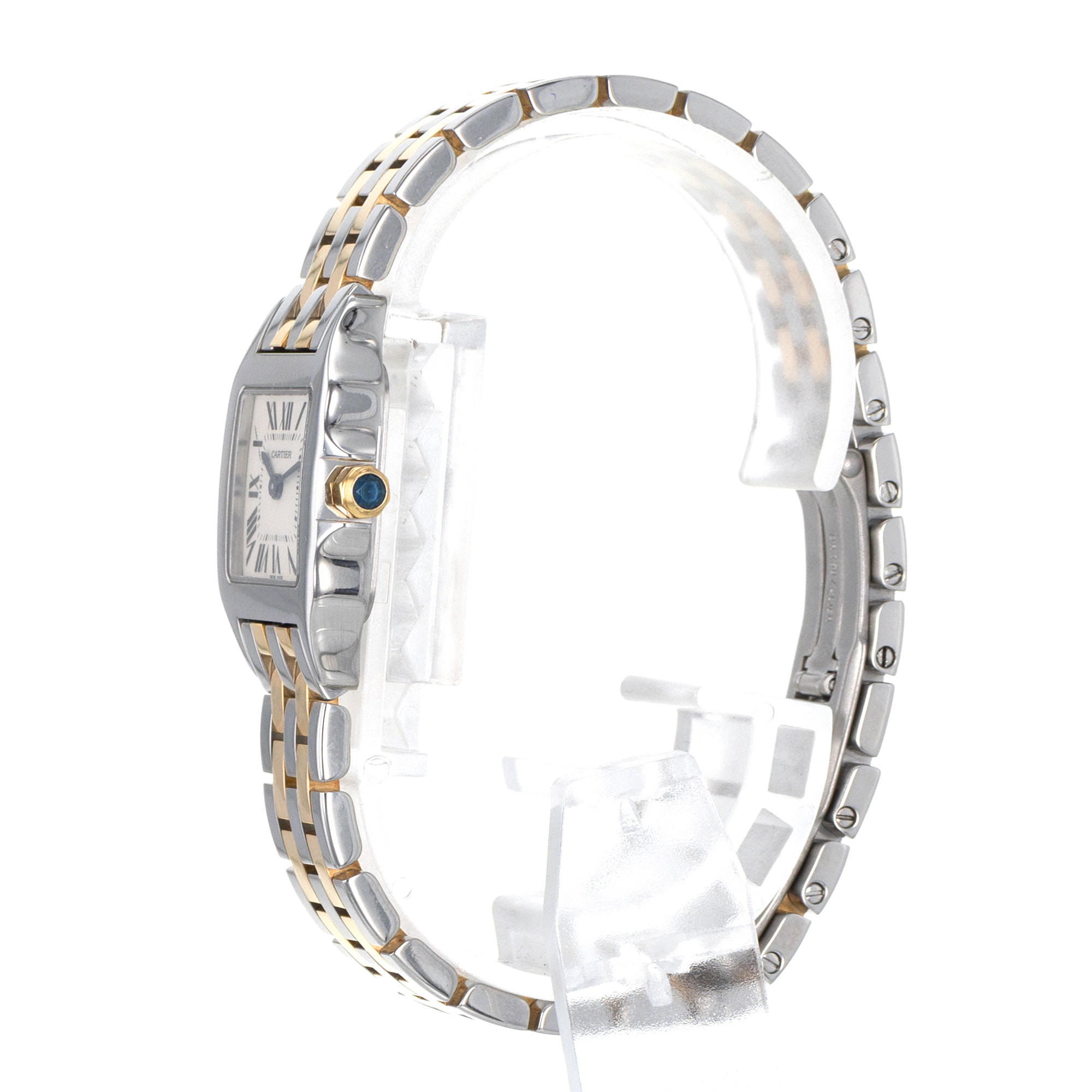 Cartier Demoiselle W25066Z6 2698 Silver Roman Steel Yellow Gold Ladies Watch thumbnail 5