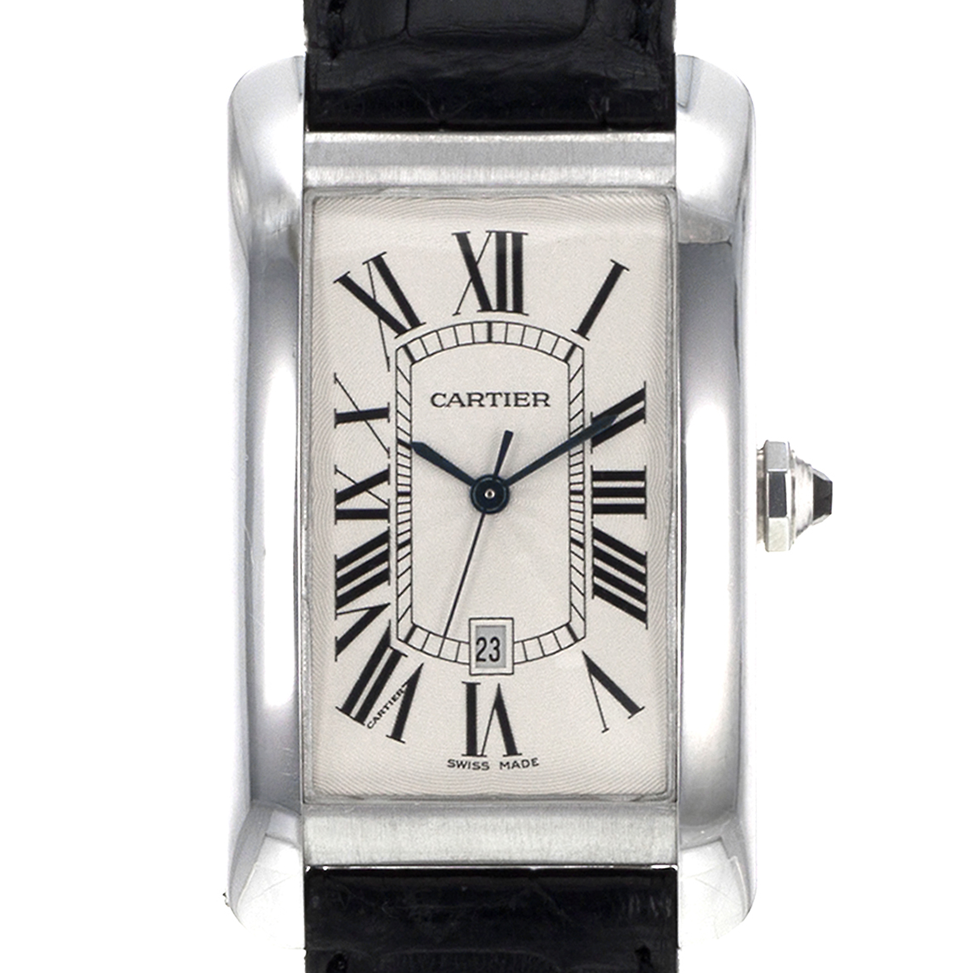 Cartier Tank Americaine W2603256 1741 26mm Large White Gold Automatic Mens Watch thumbnail 1