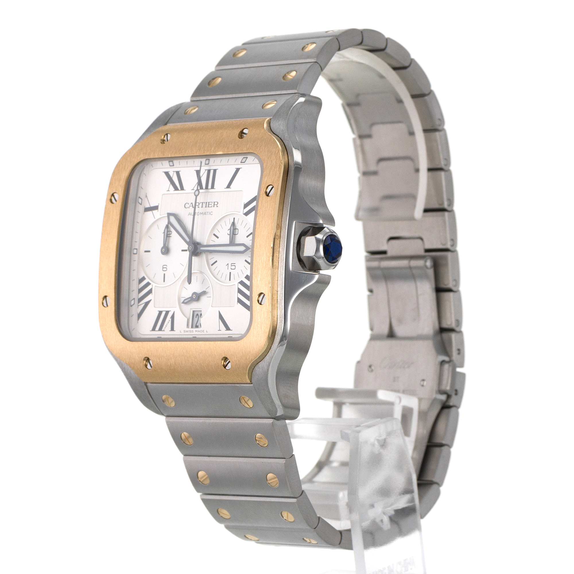 Cartier Santos W2SA0008 4183 Chronograph 43mm Steel Gold Automatic Mens Watch thumbnail 5