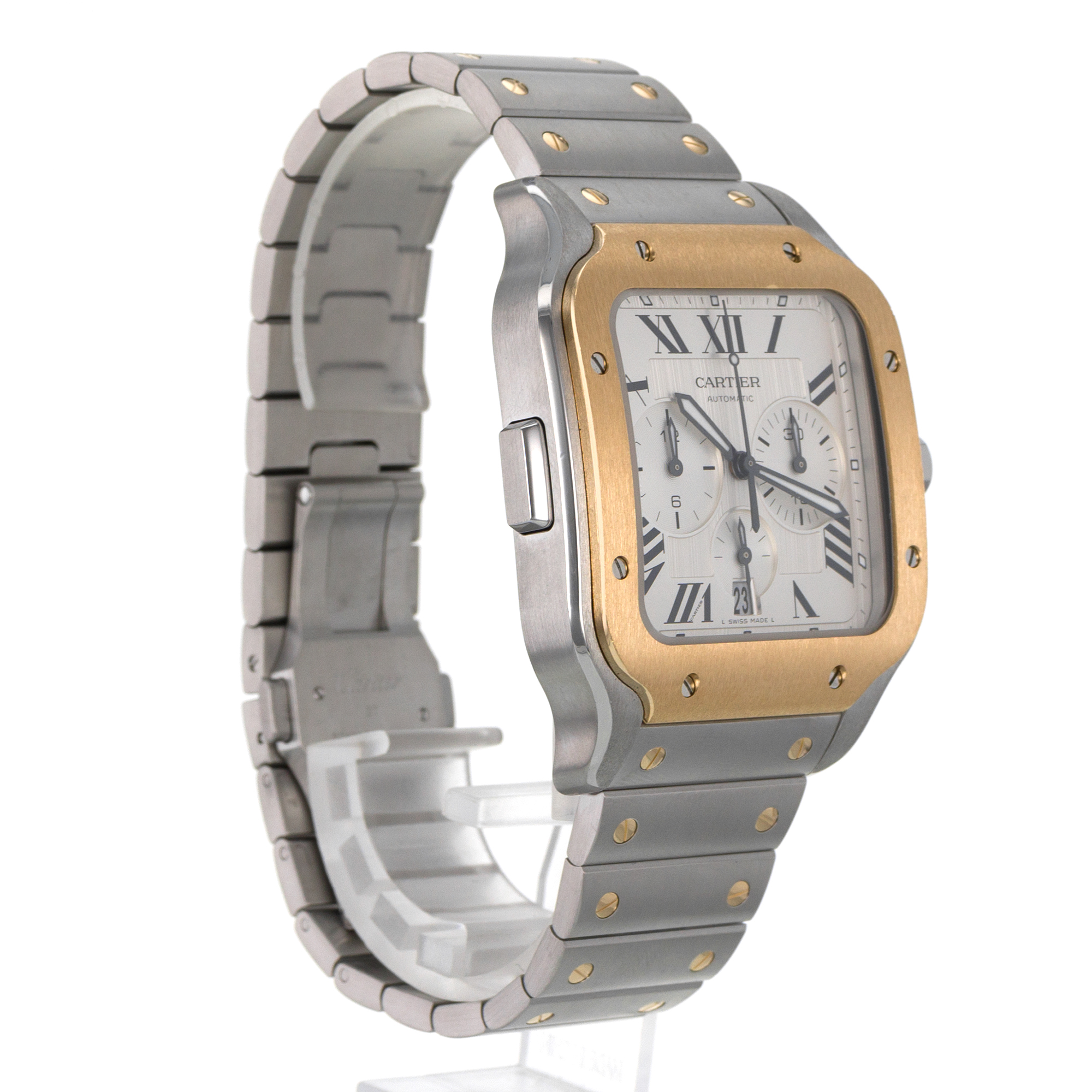 Cartier Santos W2SA0008 4183 Chronograph 43mm Steel Gold Automatic Mens Watch thumbnail 8