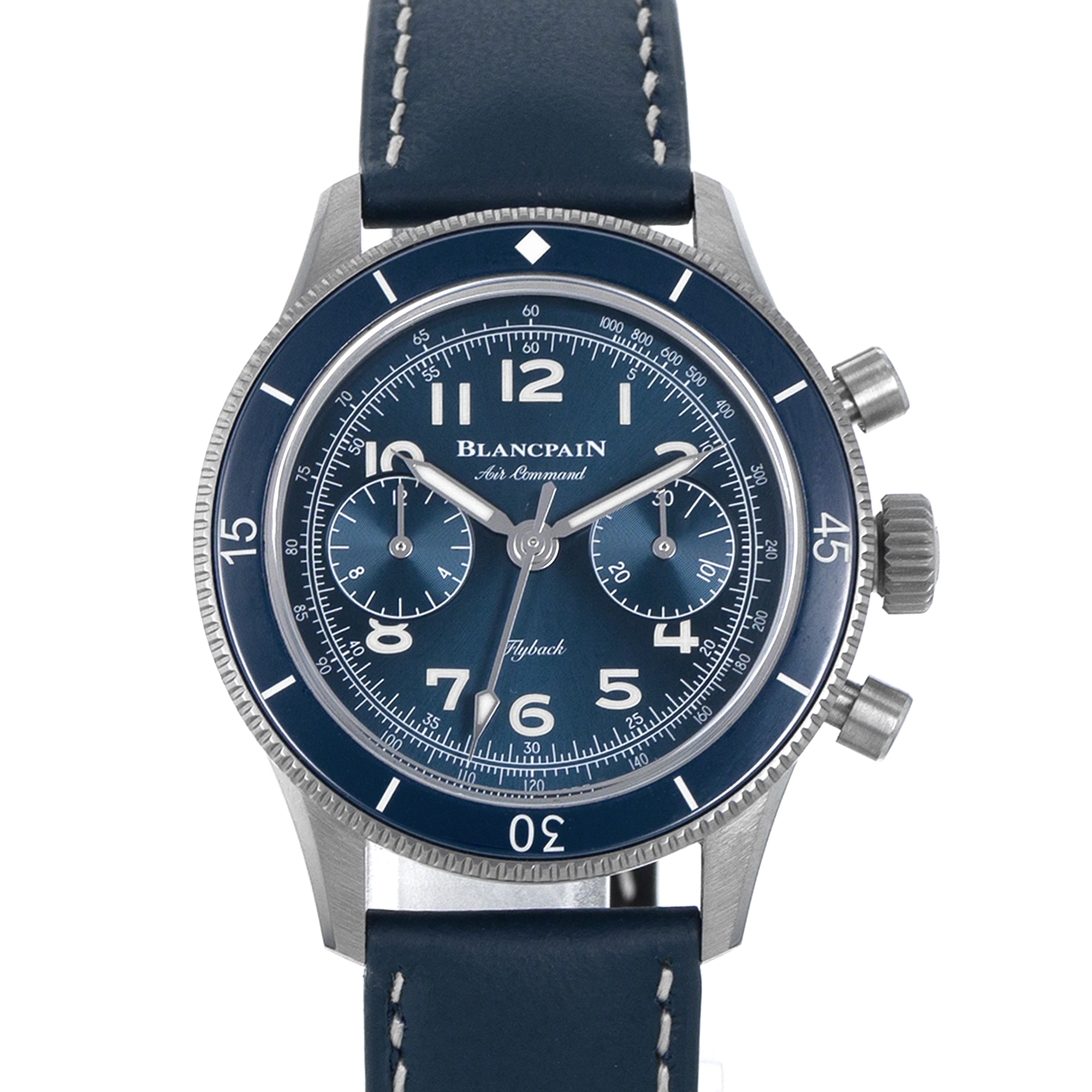Blancpain Air Command AC03-12B40-63B 36mm Blue Chronograph Titanium Mens Watch thumbnail 1