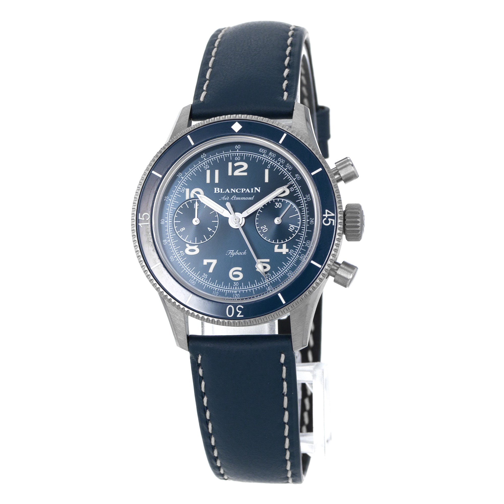Blancpain Air Command AC03-12B40-63B 36mm Blue Chronograph Titanium Mens Watch thumbnail 4