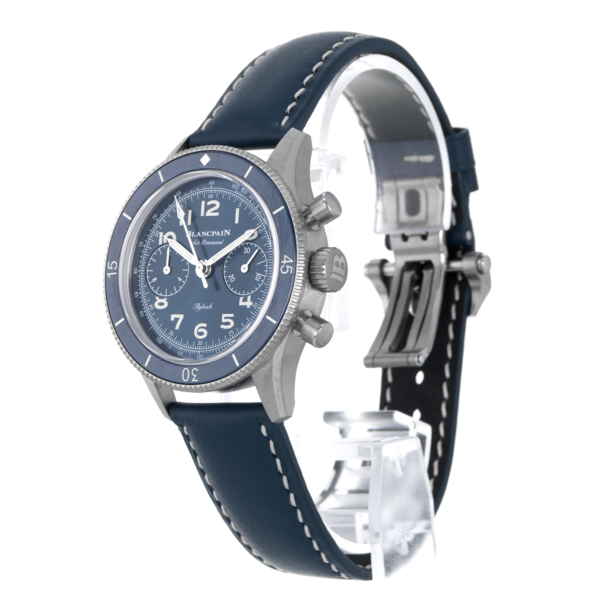 Blancpain Air Command AC03-12B40-63B 36mm Blue Chronograph Titanium Mens Watch thumbnail 5