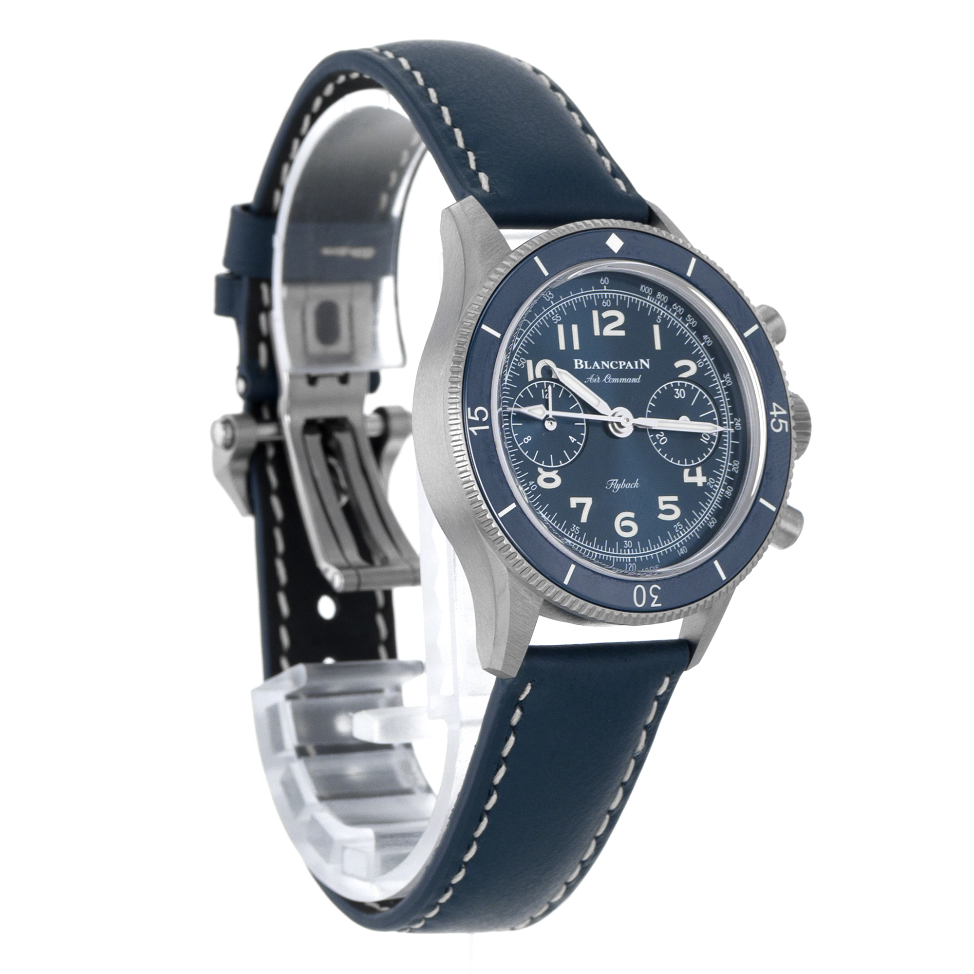 Blancpain Air Command AC03-12B40-63B 36mm Blue Chronograph Titanium Mens Watch thumbnail 8