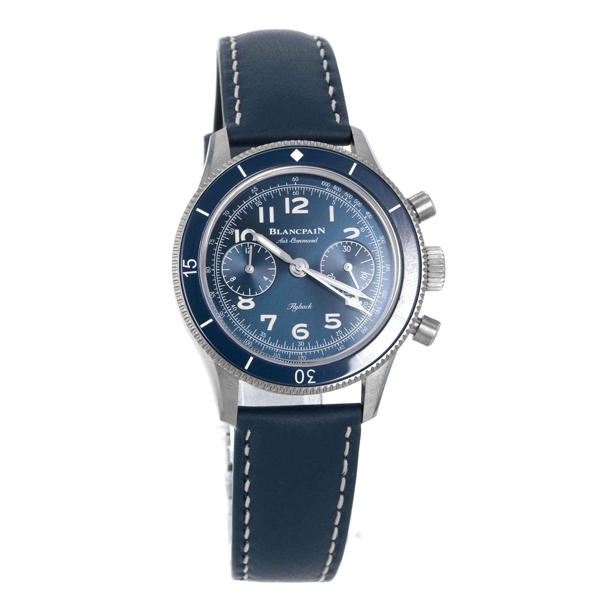Blancpain Air Command AC03-12B40-63B 36mm Blue Chronograph Titanium Mens Watch thumbnail 9