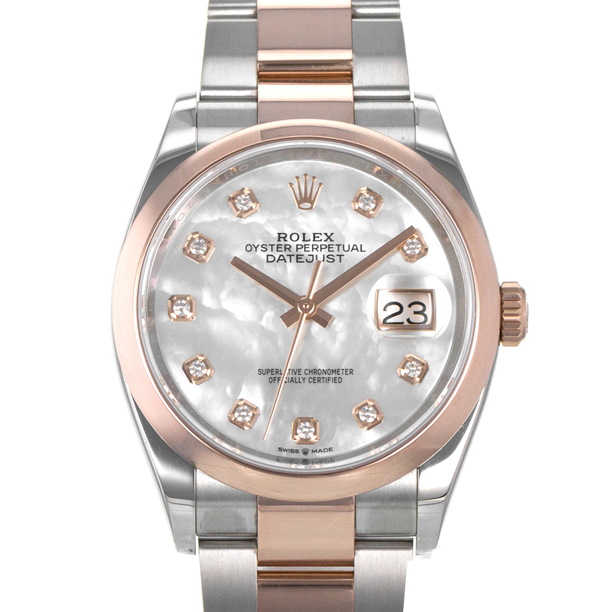 Rolex Datejust 36 126201 Diamond Mother of Pearl Steel 18k Rose Mens Watch 2018 thumbnail 1
