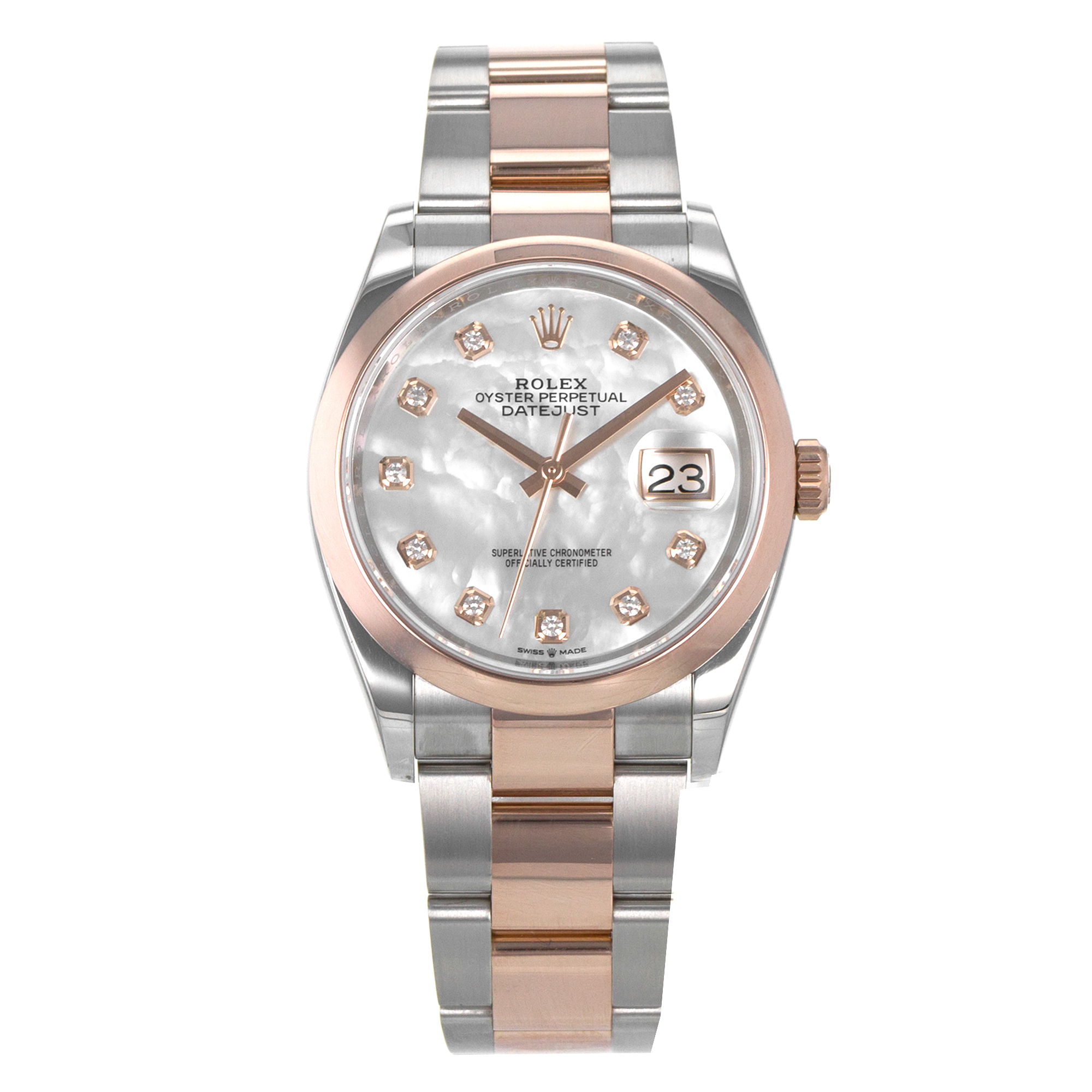Rolex Datejust 36 126201 Diamond Mother of Pearl Steel 18k Rose Mens Watch 2018 thumbnail 2