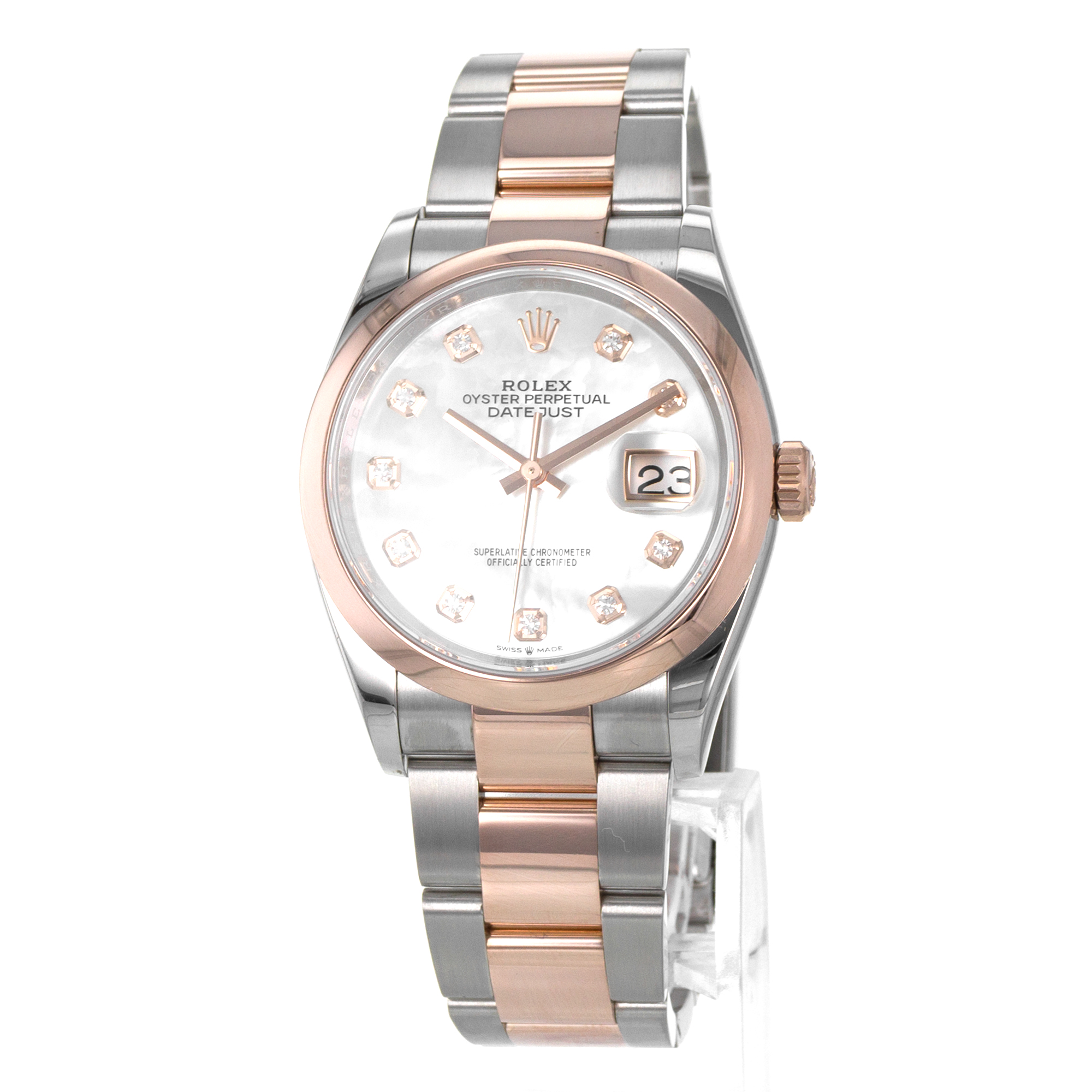 Rolex Datejust 36 126201 Diamond Mother of Pearl Steel 18k Rose Mens Watch 2018 thumbnail 4