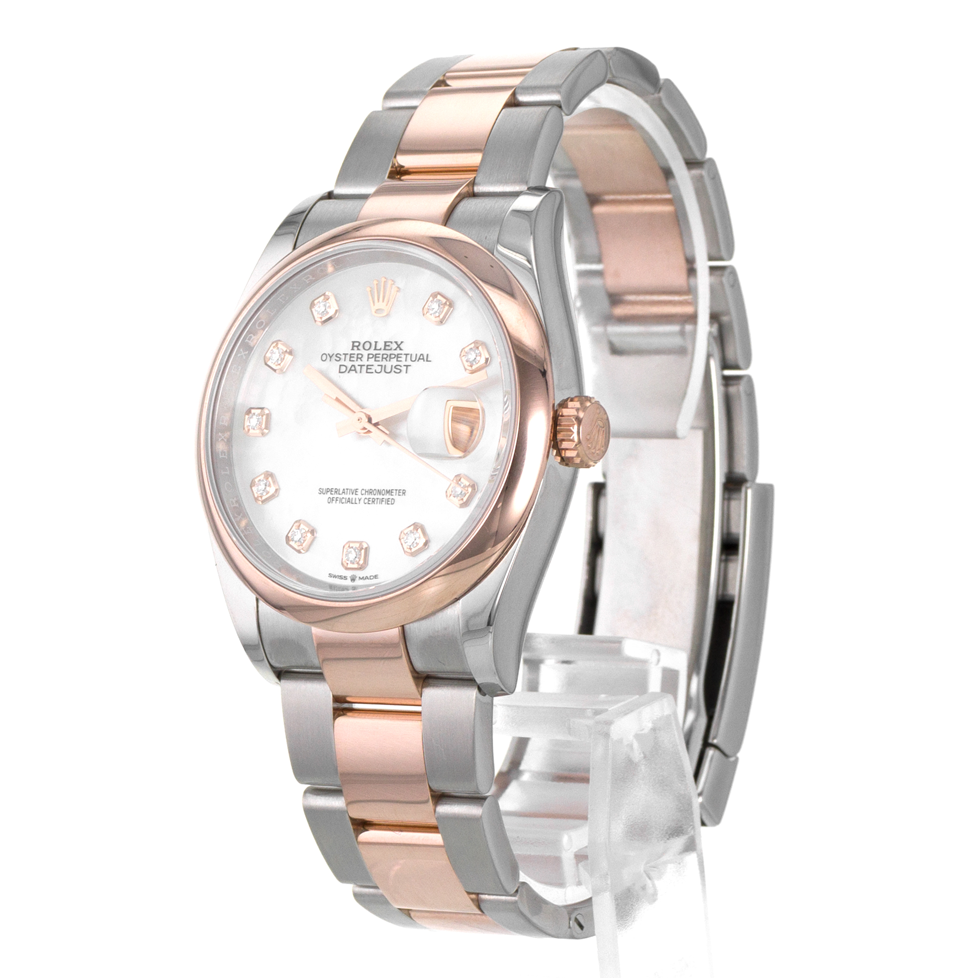 Rolex Datejust 36 126201 Diamond Mother of Pearl Steel 18k Rose Mens Watch 2018 thumbnail 5