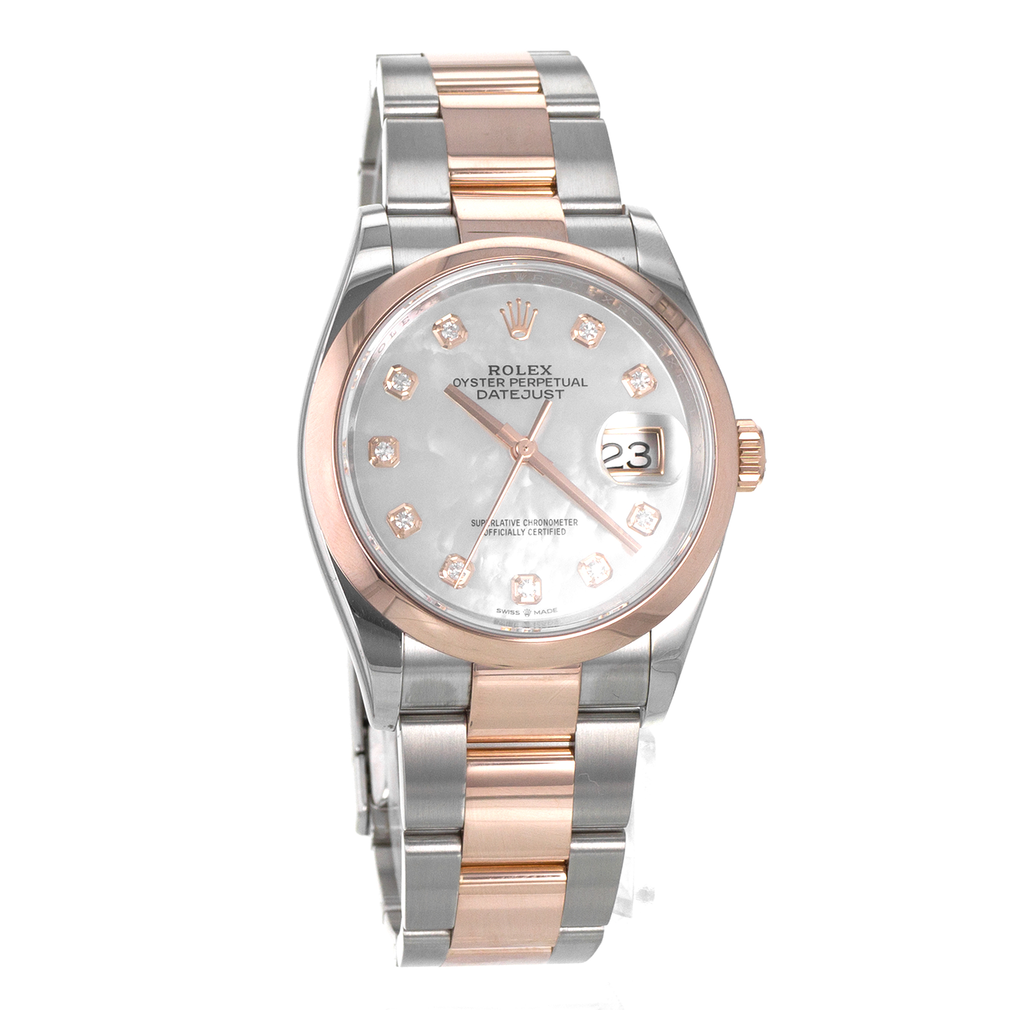 Rolex Datejust 36 126201 Diamond Mother of Pearl Steel 18k Rose Mens Watch 2018 thumbnail 9