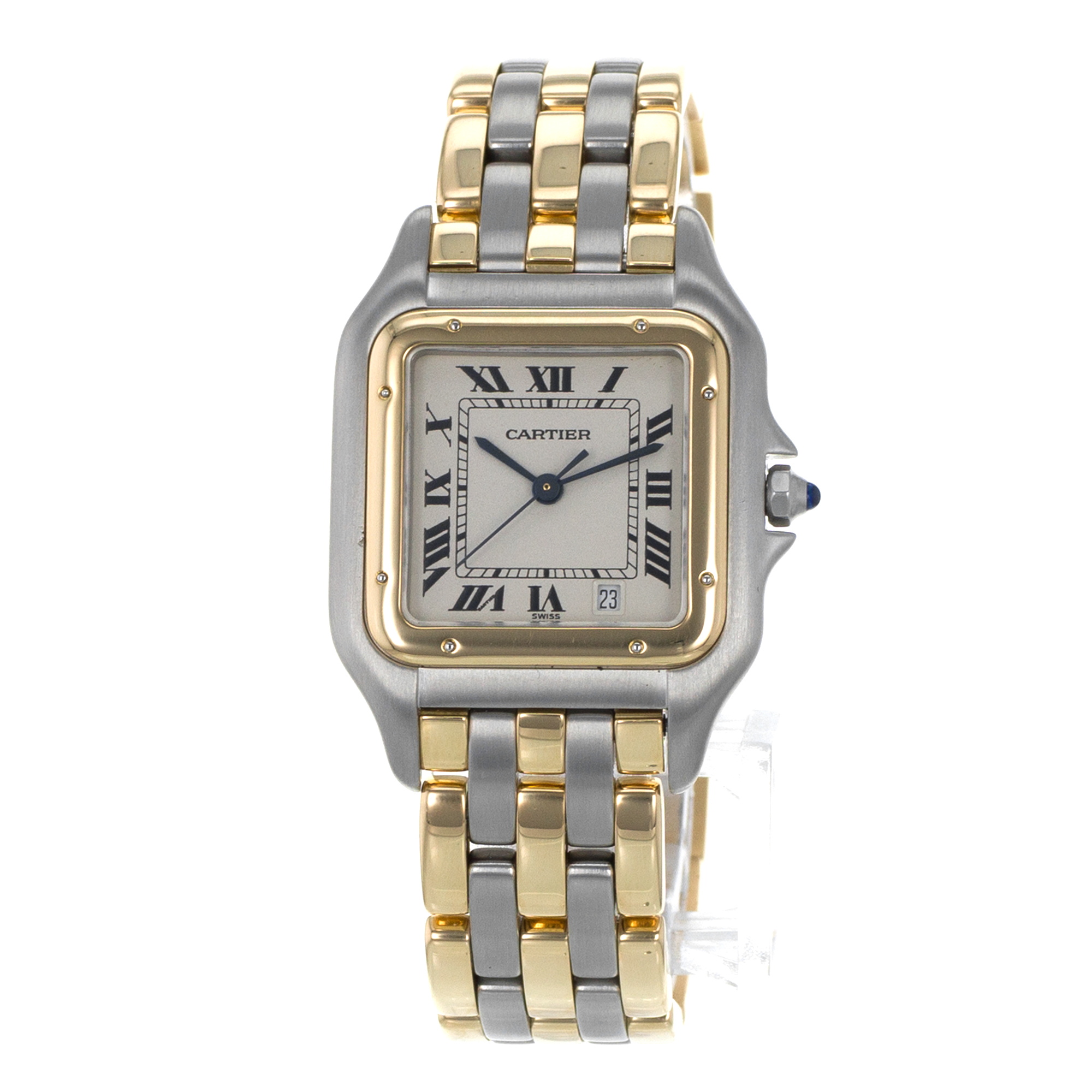 Cartier Panther W25028B8 187949 Medium 27mm Steel Yellow Gold 3 Row Mens Watch thumbnail 3