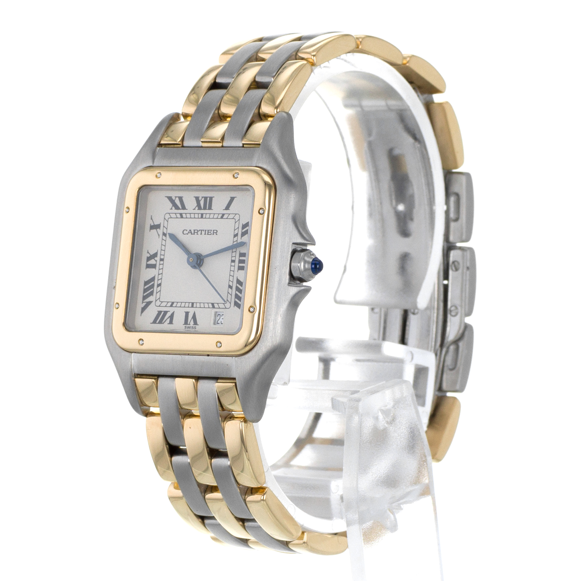 Cartier Panther W25028B8 187949 Medium 27mm Steel Yellow Gold 3 Row Mens Watch thumbnail 4