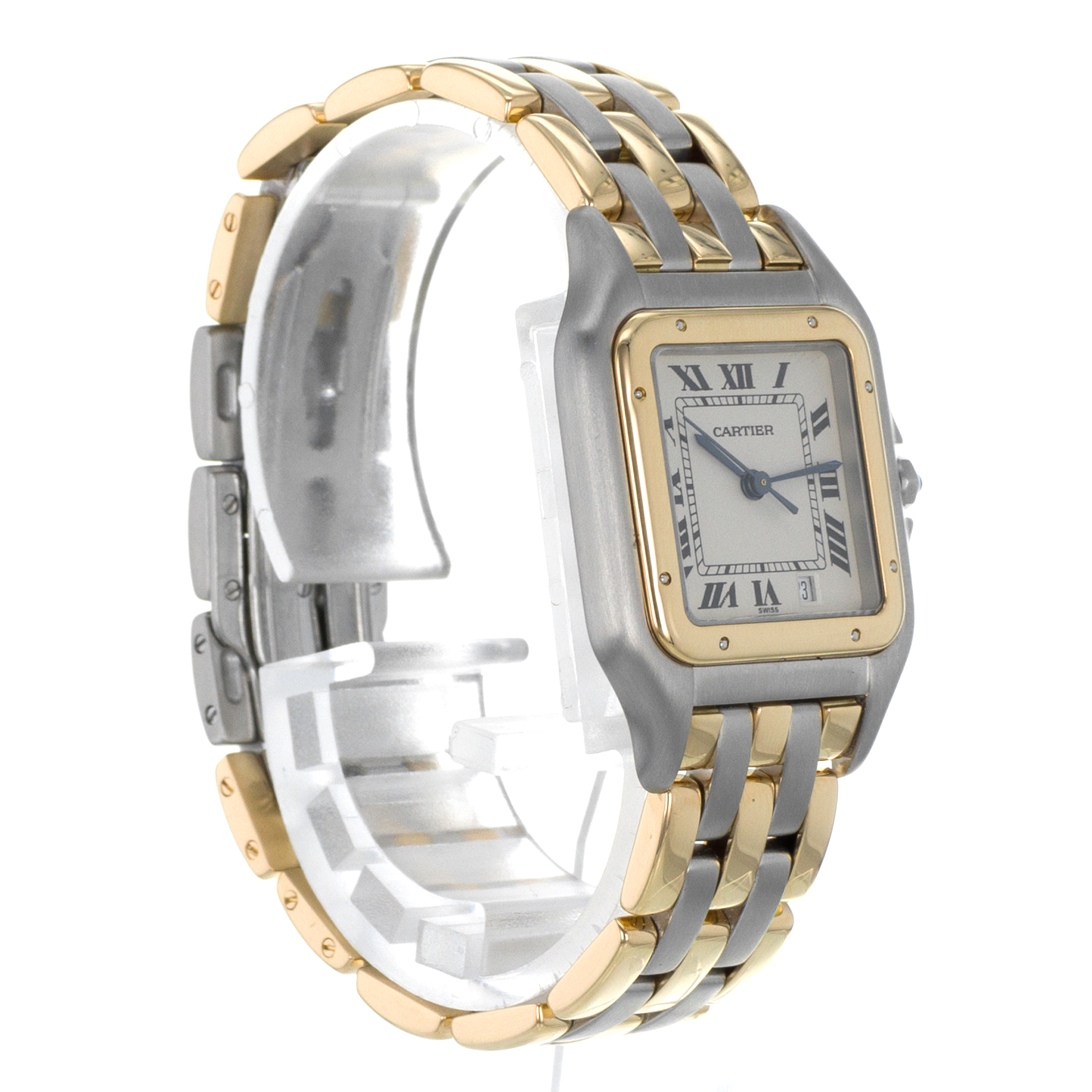 Cartier Panther W25028B8 187949 Medium 27mm Steel Yellow Gold 3 Row Mens Watch thumbnail 7
