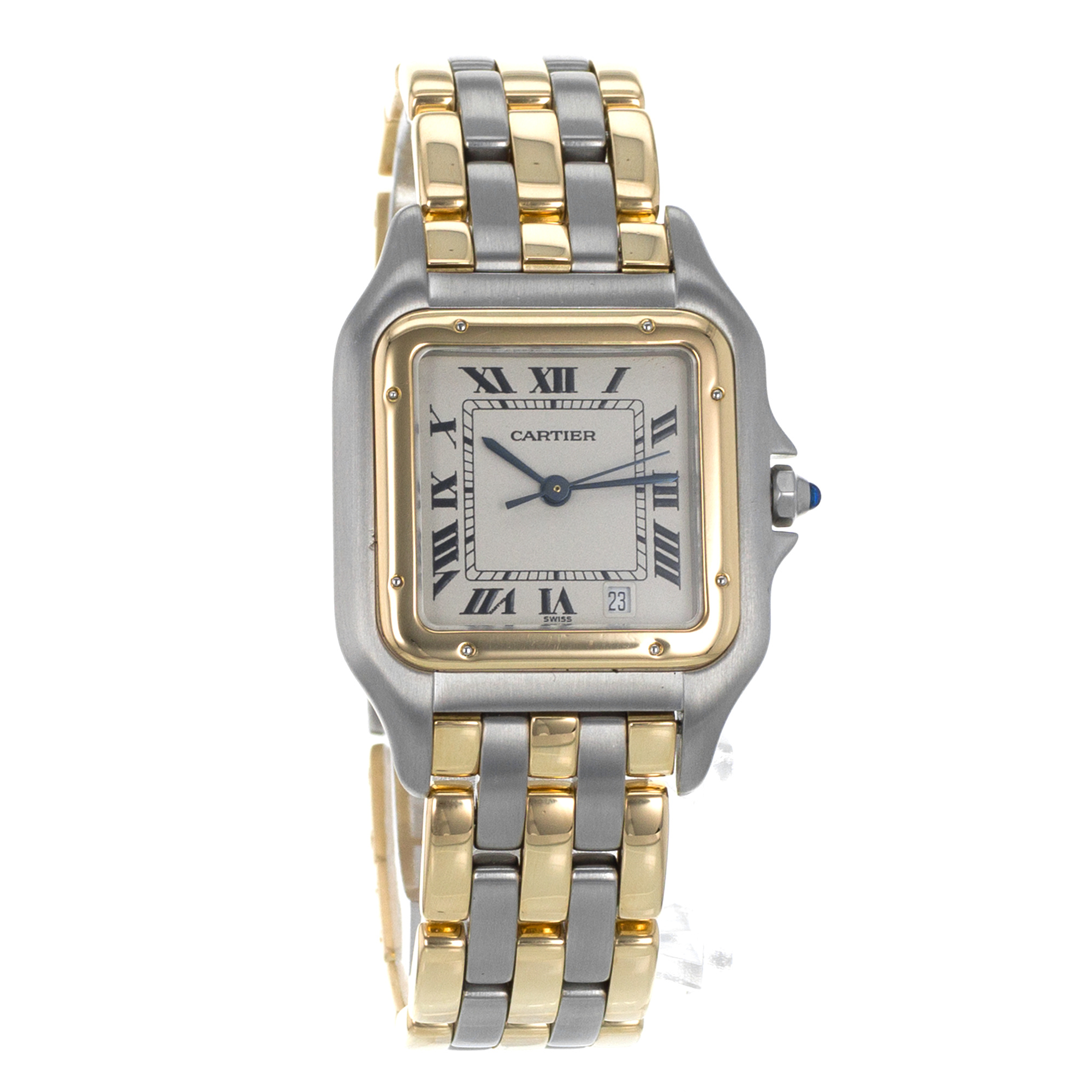 Cartier Panther W25028B8 187949 Medium 27mm Steel Yellow Gold 3 Row Mens Watch thumbnail 8