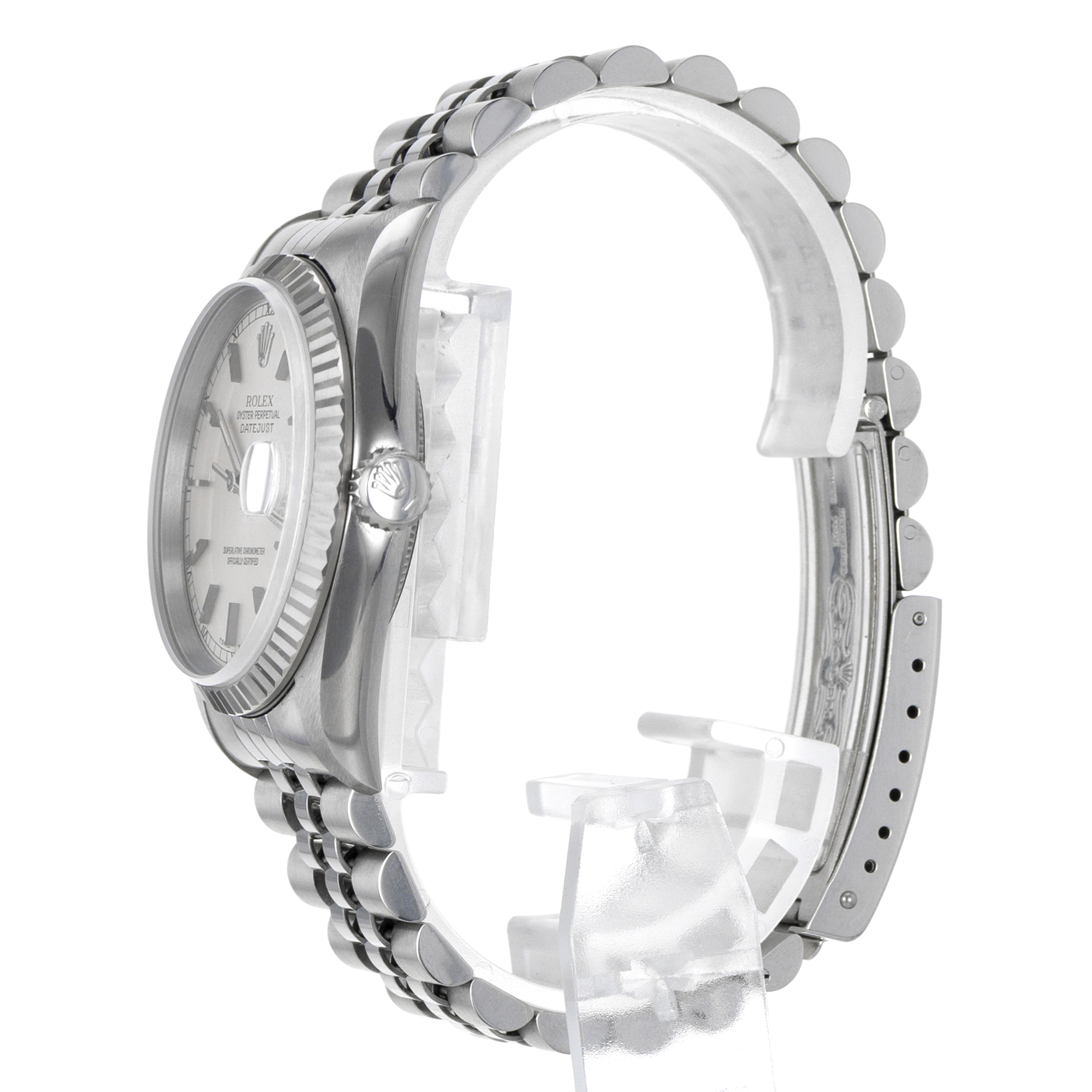 Rolex Datejust 36 16234 Silver Stick Steel White Gold Jubilee Mens Watch thumbnail 6