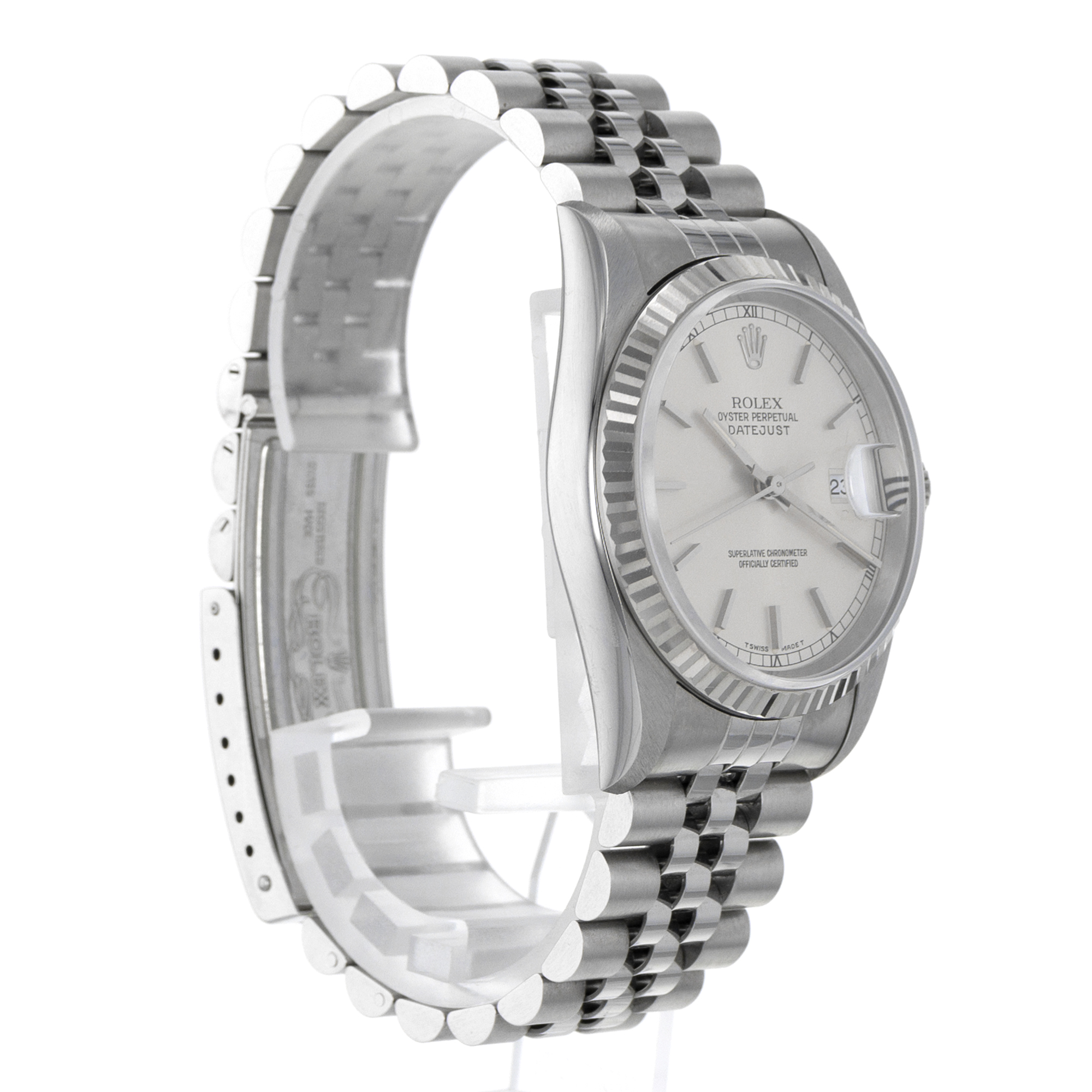 Rolex Datejust 36 16234 Silver Stick Steel White Gold Jubilee Mens Watch thumbnail 8