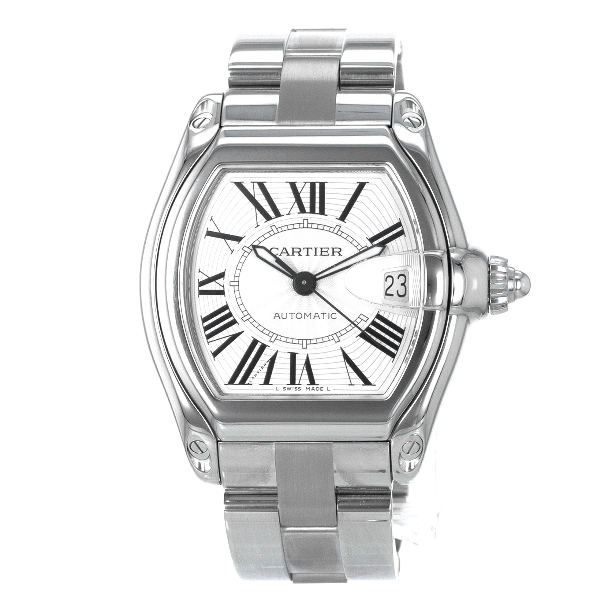 Cartier Roadster W62025V3 2510 Large 37mm Silver Roman Automatic Mens Watch thumbnail 3
