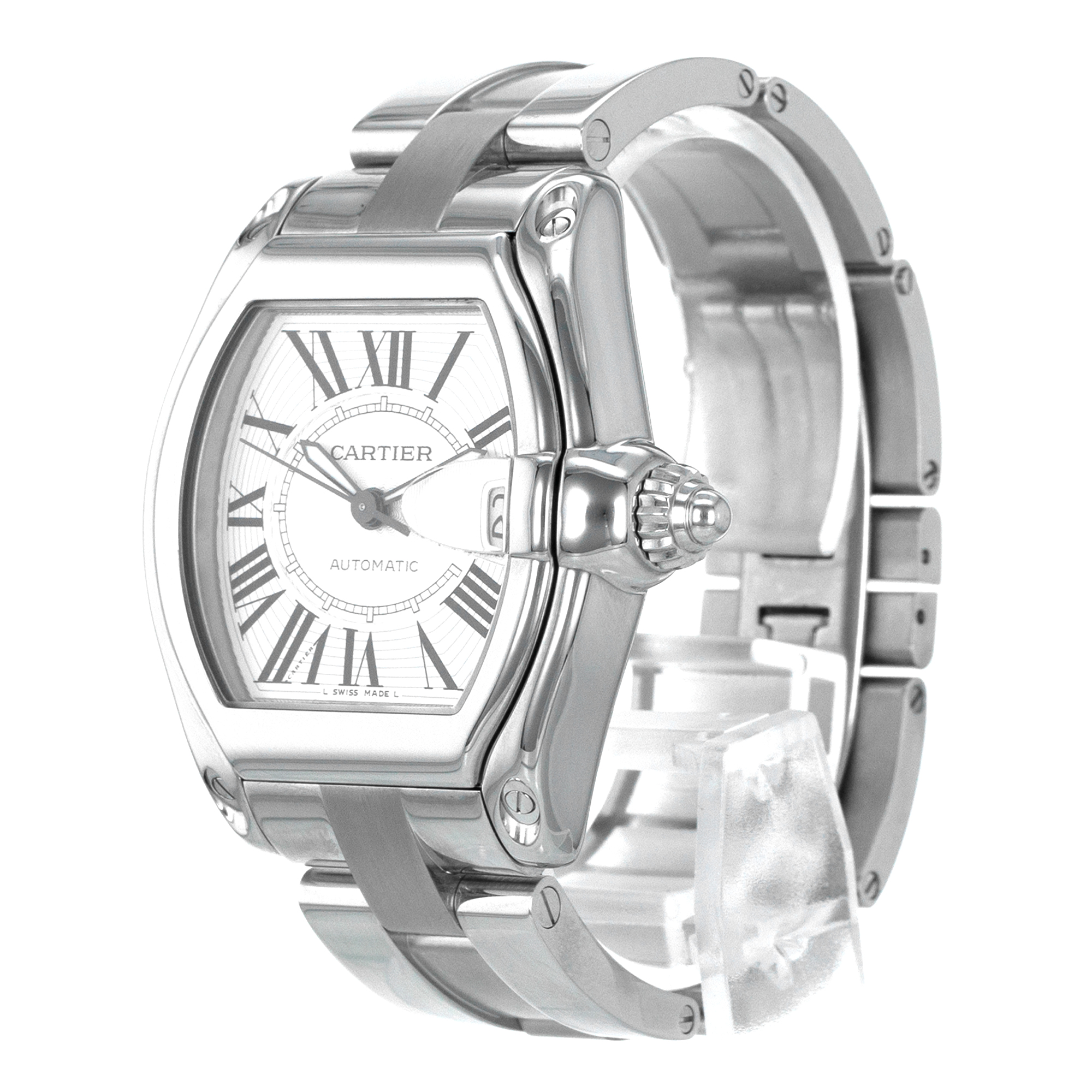 Cartier Roadster W62025V3 2510 Large 37mm Silver Roman Automatic Mens Watch thumbnail 4
