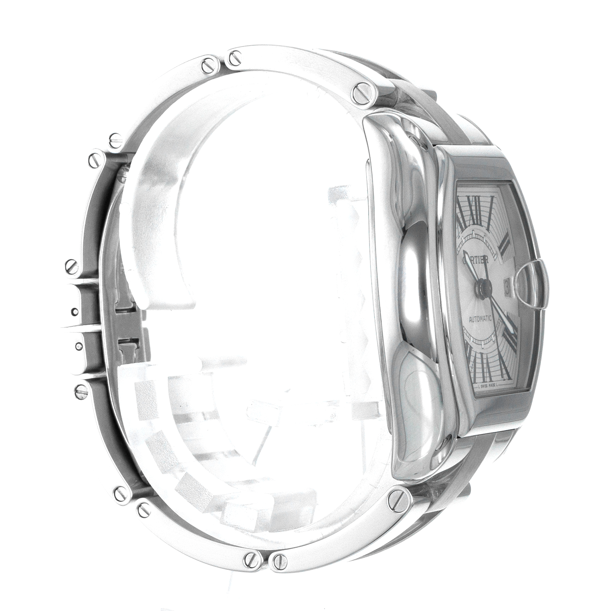 Cartier Roadster W62025V3 2510 Large 37mm Silver Roman Automatic Mens Watch thumbnail 6