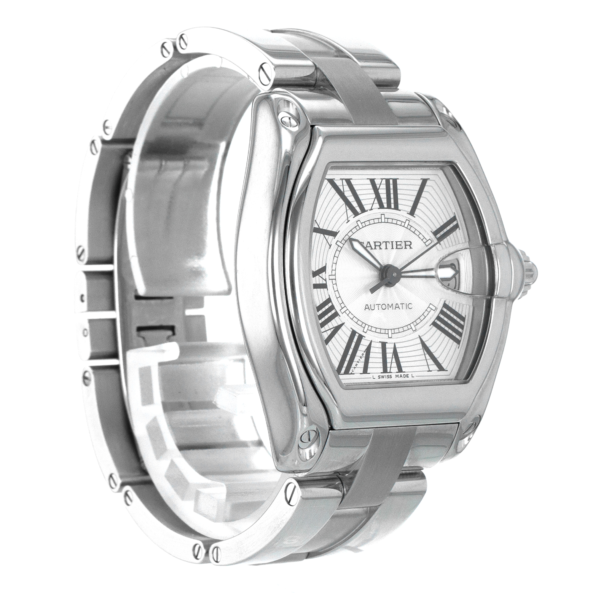 Cartier Roadster W62025V3 2510 Large 37mm Silver Roman Automatic Mens Watch thumbnail 7