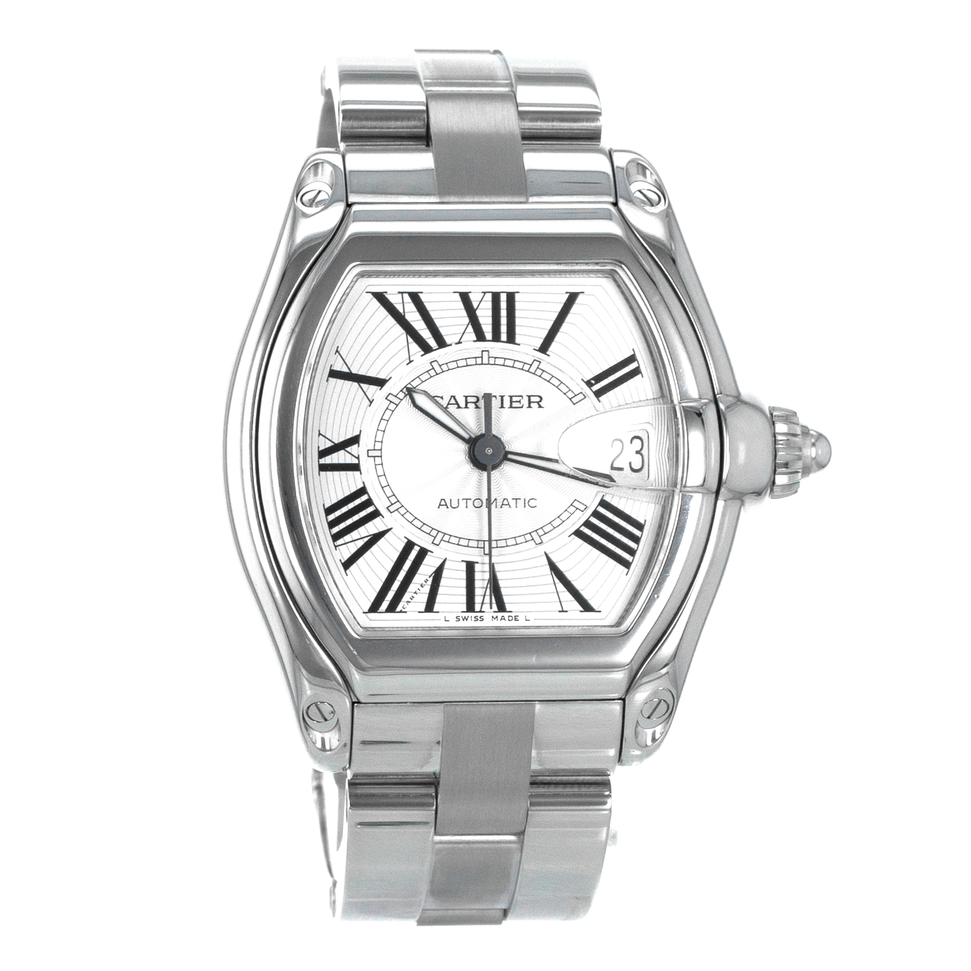 Cartier Roadster W62025V3 2510 Large 37mm Silver Roman Automatic Mens Watch thumbnail 8
