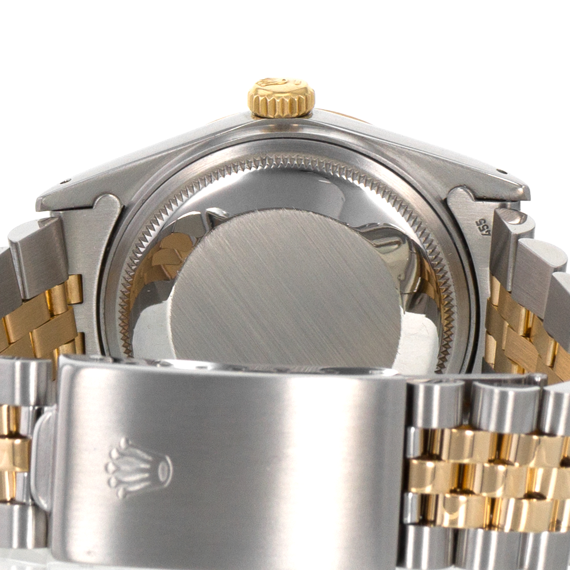 Rolex Datejust 36 16013 White Roman Steel 18k Yellow Gold Jubilee Mens Watch thumbnail 10