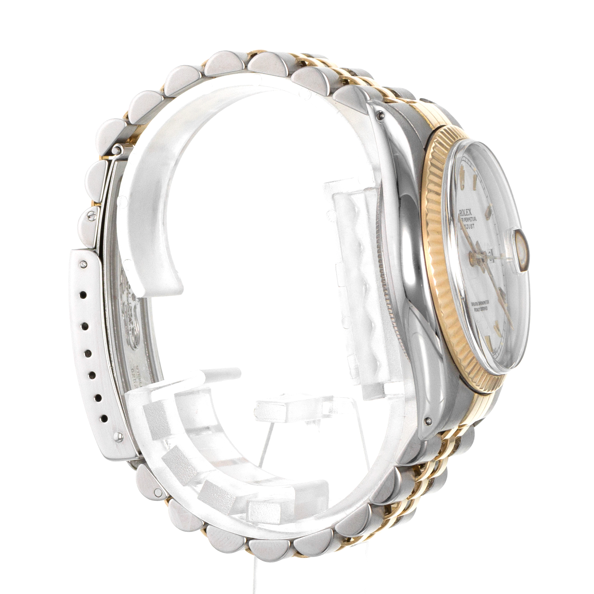 Rolex Datejust 36 16013 White Roman Steel 18k Yellow Gold Jubilee Mens Watch thumbnail 6