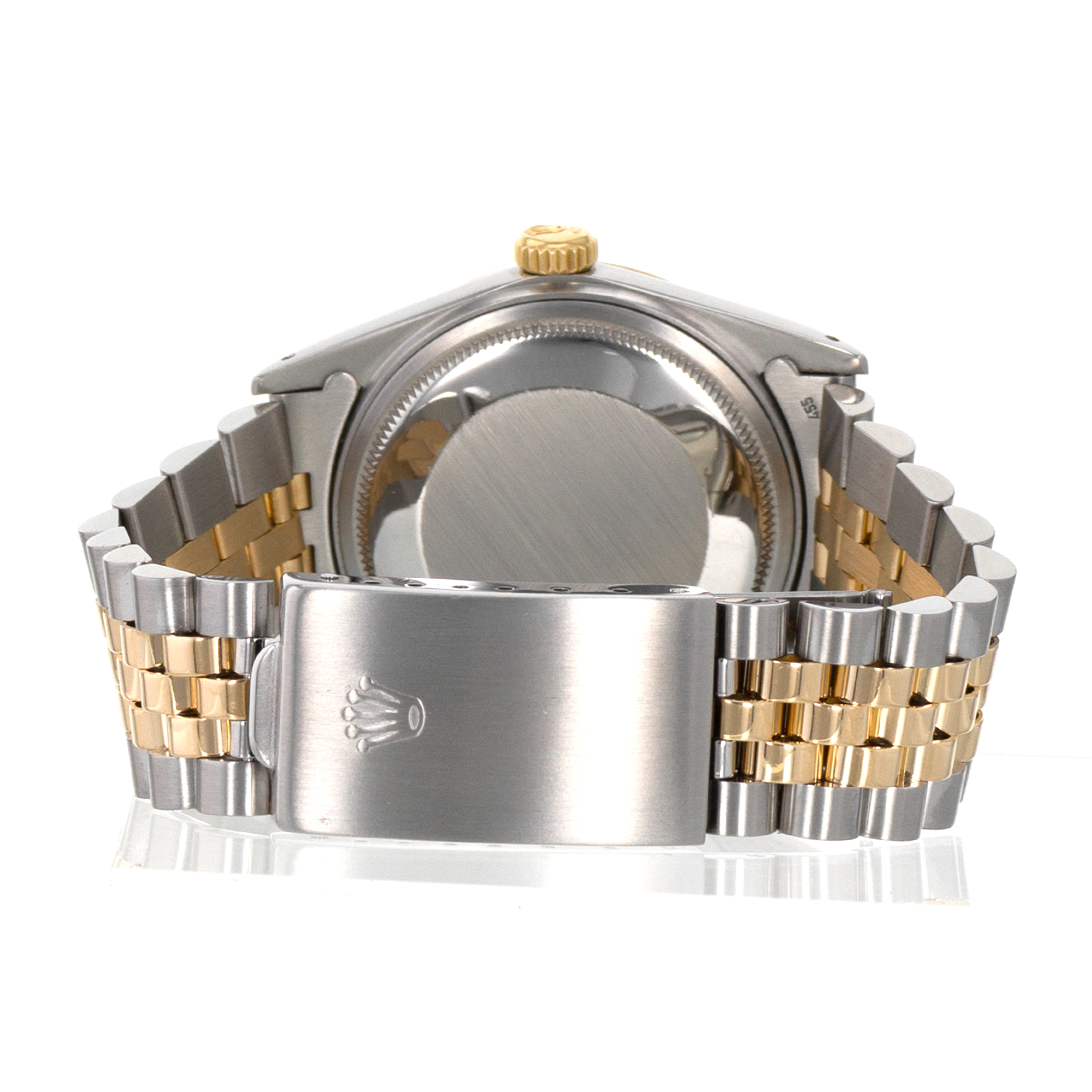 Rolex Datejust 36 16013 White Roman Steel 18k Yellow Gold Jubilee Mens Watch thumbnail 9