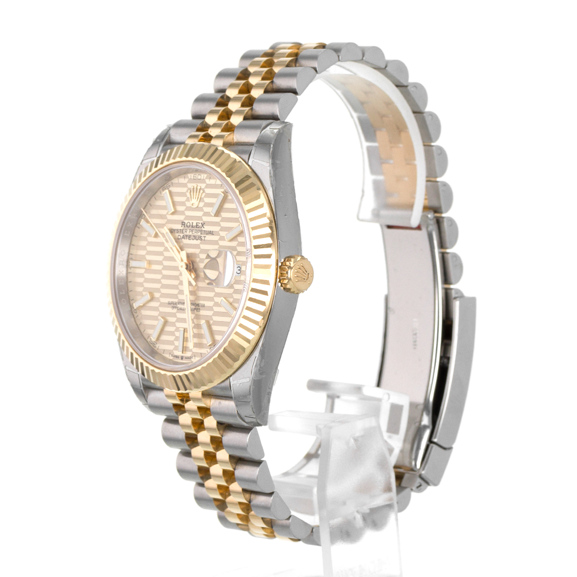 Rolex Datejust 41 126333 Flutied Motif Dial Yellow Gold Jubilee Mens Watch thumbnail 4