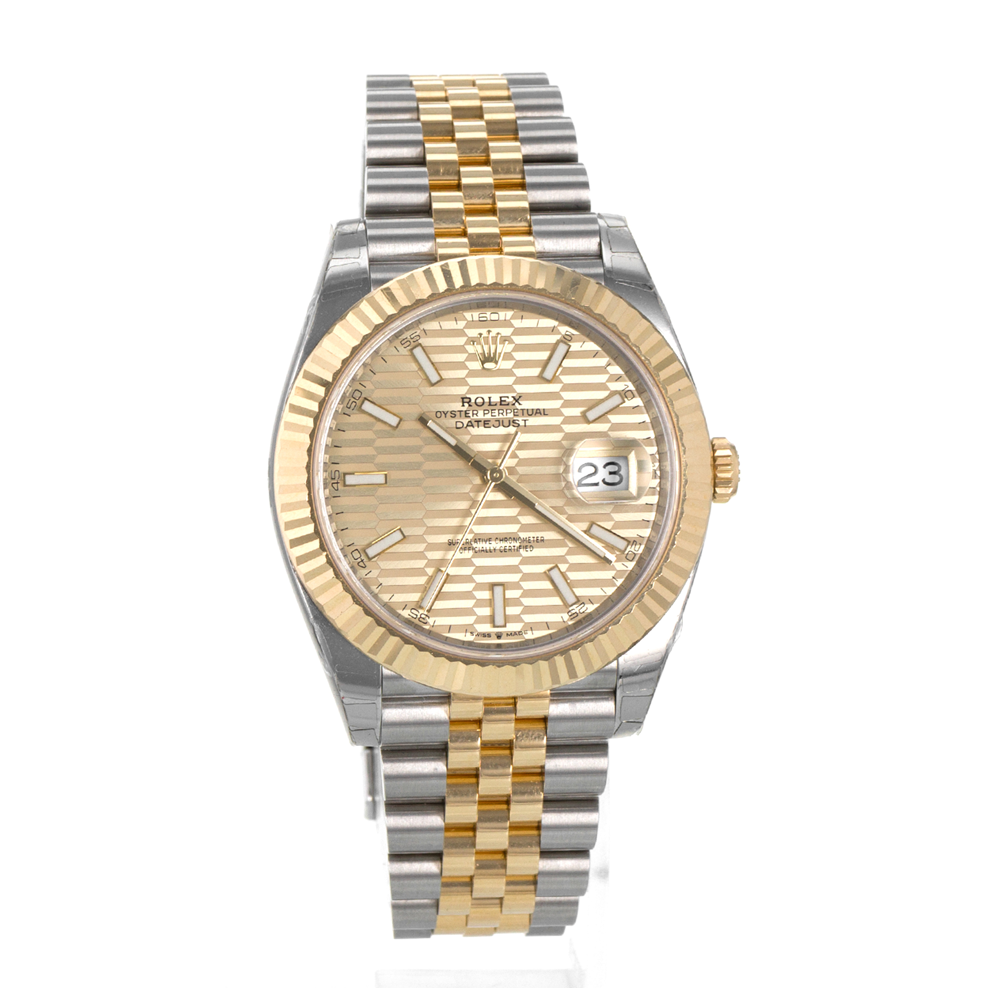 Rolex Datejust 41 126333 Flutied Motif Dial Yellow Gold Jubilee Mens Watch thumbnail 8